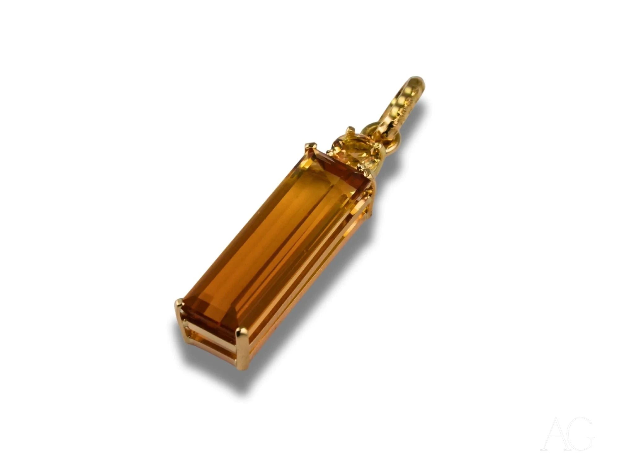 18K Gold Citrine Pendant Necklace - Solar Aura Collection | Elegant Birthstone Jewelry for Women | Perfect for Gifts, Anniversaries & Special Occasions