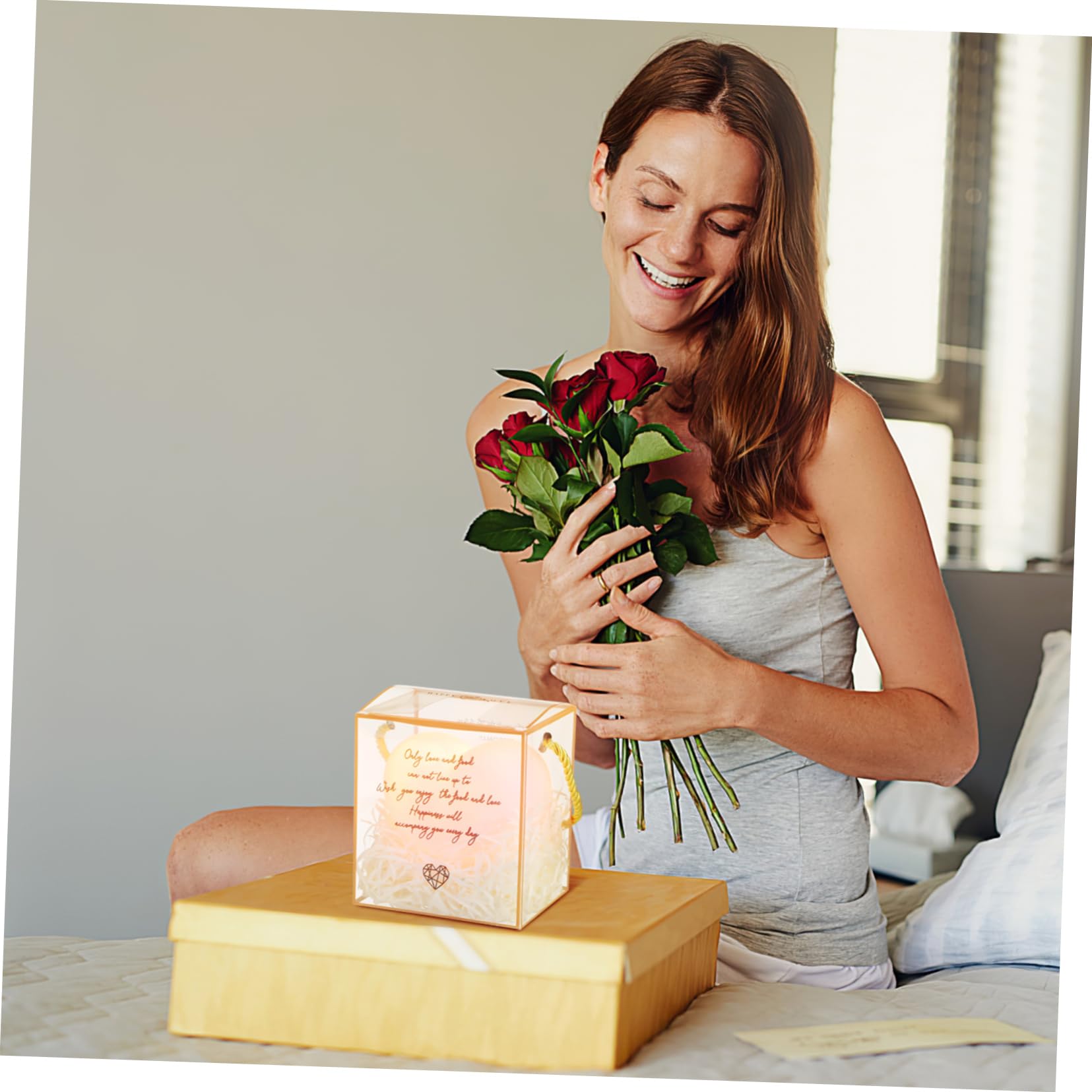 Toddmomy Heart Shaped LED Night Light - Cute Romantic Cube Lamp for Girls Bedroom, Nursery, Kids Room Decor - Perfect for Valentine's Day, Birthday Gifts & Bedside Lighting