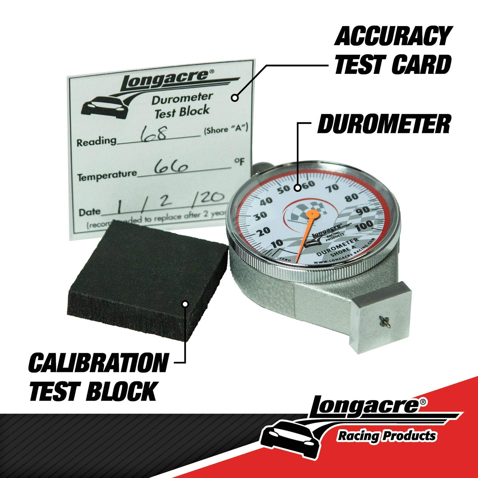 Longacre 52-50546 Deluxe Tire Durometer with Storage Case - Premium Tire Hardness Tester for Racing, Motorcycles & Bikes - Perfect for Track Days, Performance Tuning & Tire Maintenance