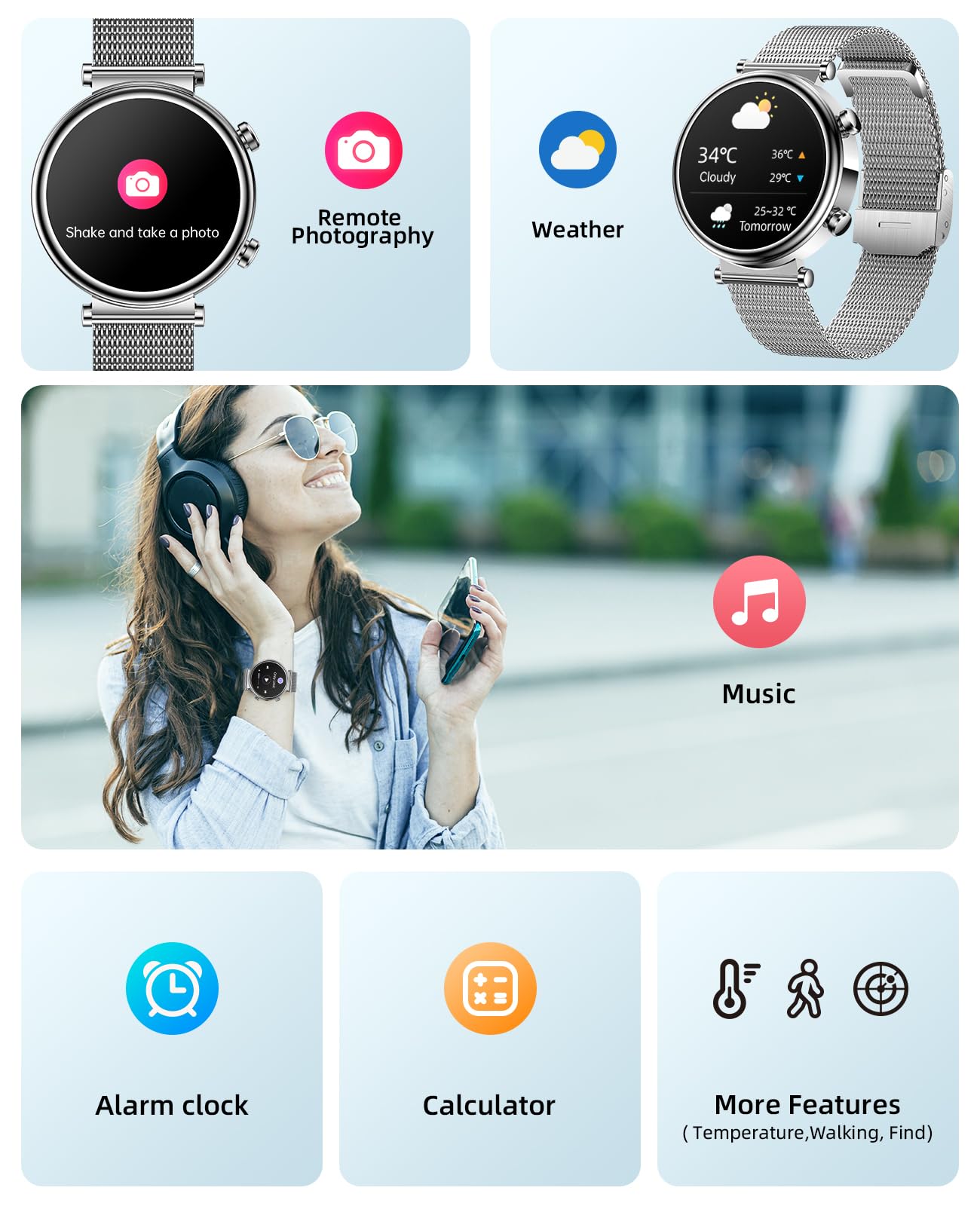 Smart Watches for Women with Call Function, 1.27