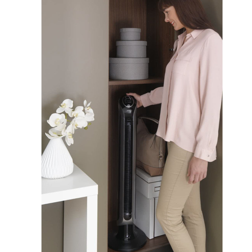 ROWENTA Fresh 180 Degree Tower Fan with Oscillation - VU6670U2 (Blemished Package, Full Warranty Included) - Perfect for Bedroom, Office & Home Cooling