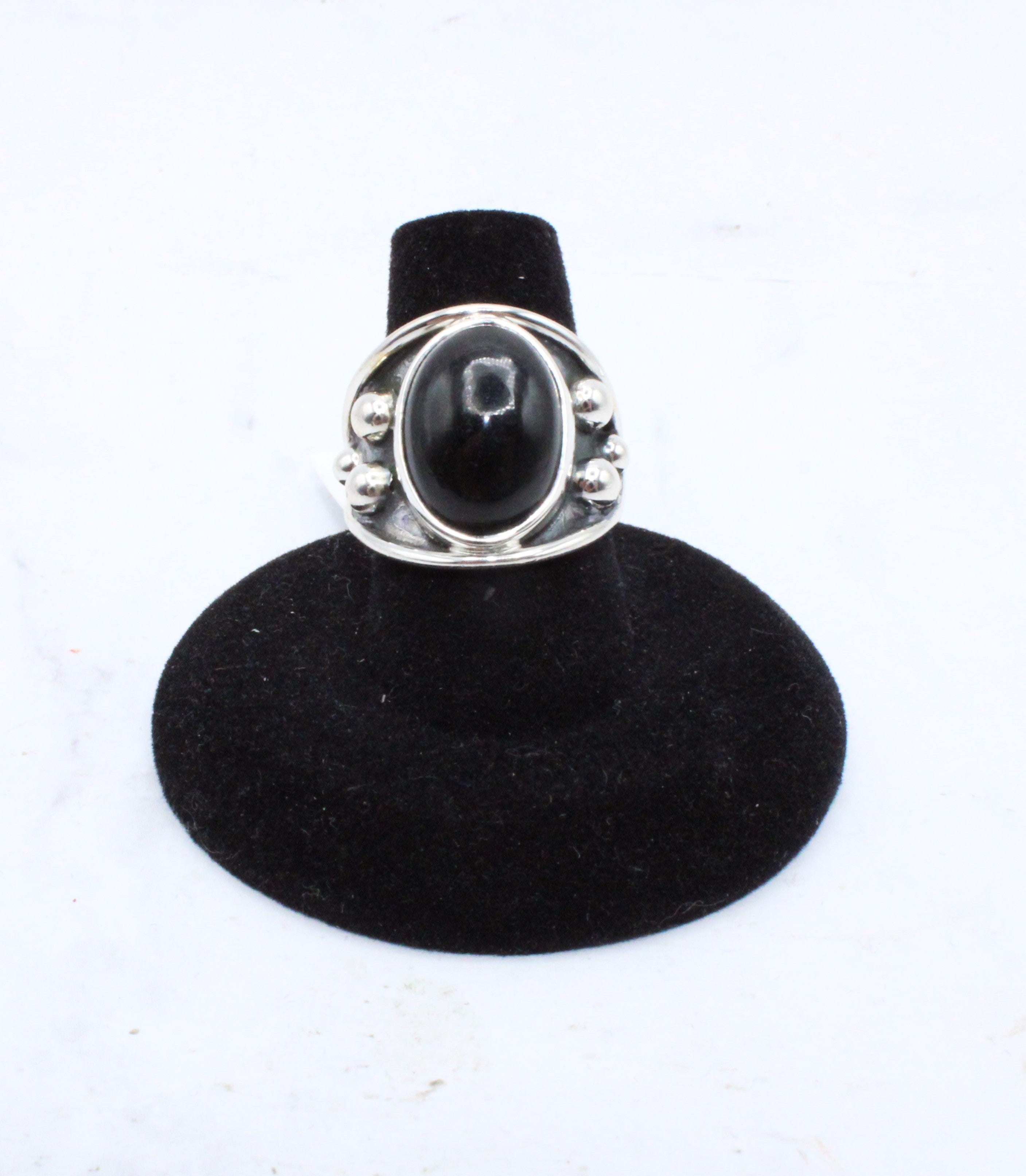 Black Onyx Ring for Women - Size 7 - Elegant Onyx Stone Jewelry for Everyday Wear & Special Occasions