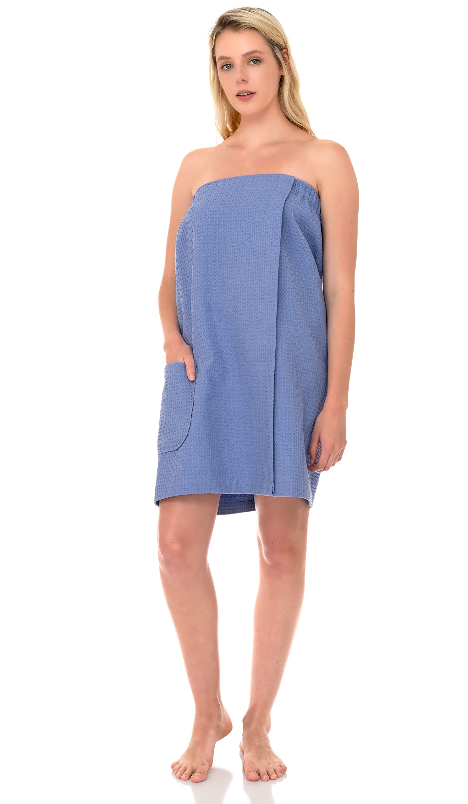 Women's Adjustable Waffle Bath Wrap - Soft Spa Cover Up Towel for Shower, Pool & Beach - Quick Dry Bathrobe Alternative by TowelSelections