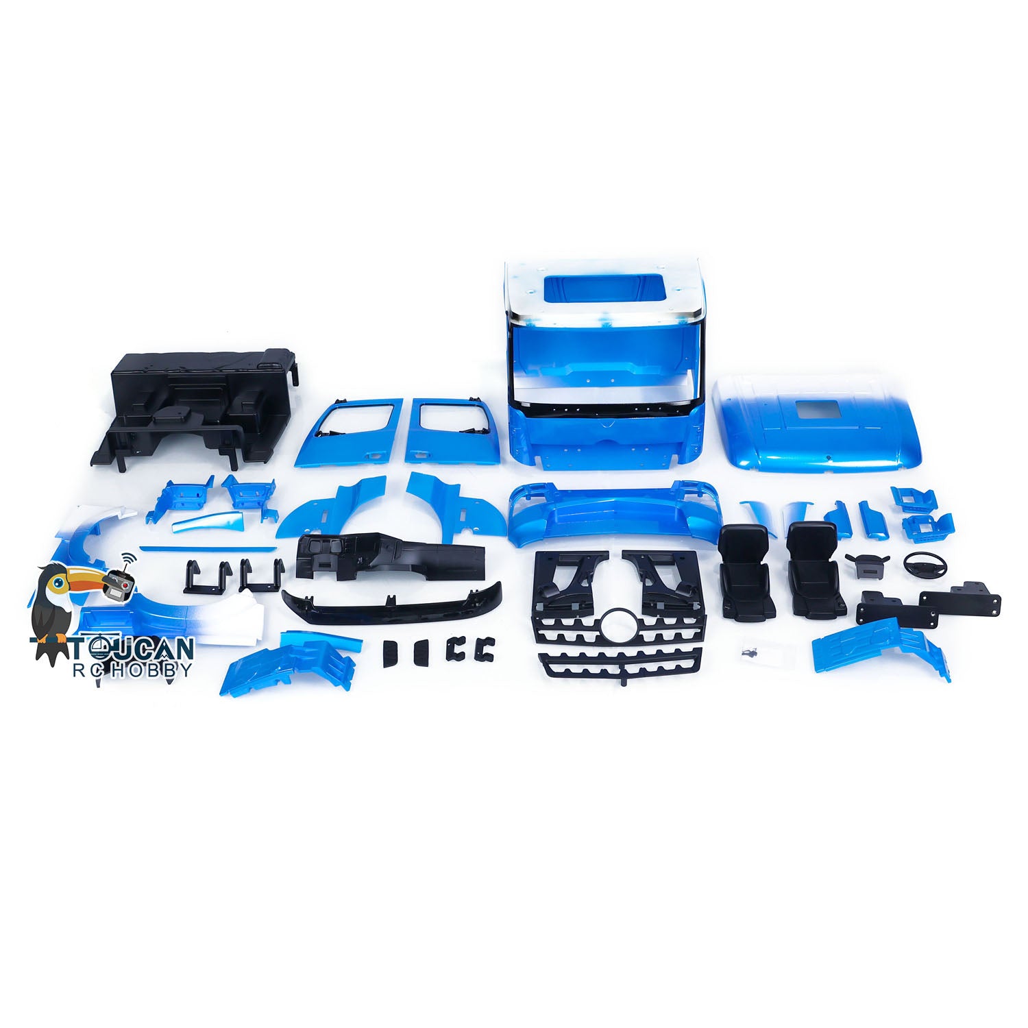 1/14 Scale Plastic Painted Cabin Body Shell Set for 6x6 RC Tractor Truck | Compatible with 6X4 Electric Radio Controlled Vehicles | Hobby Model K3363 Kit | Perfect for Off-Road Racing and DIY RC Car Projects