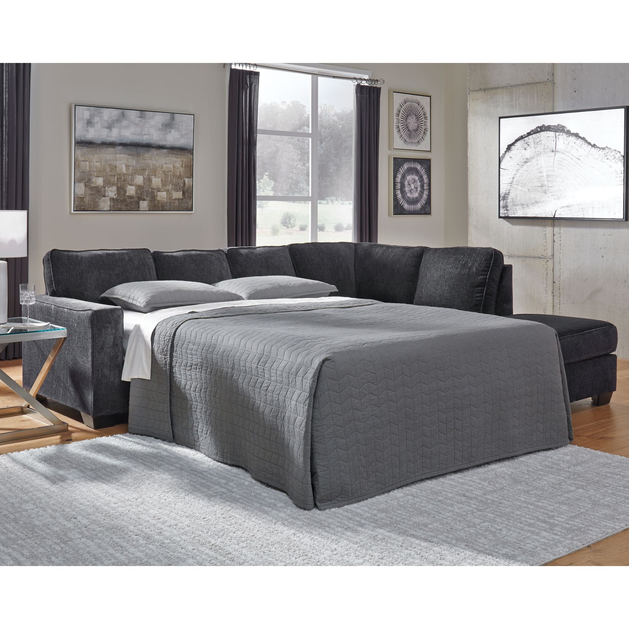 Altari 2-Piece Sleeper Sectional Sofa with Chaise Lounge - Convertible Sleeper Sofa Bed for Small Spaces, Living Room & Guest Room Furniture - Comfortable Modern L-Shaped Couch with Storage