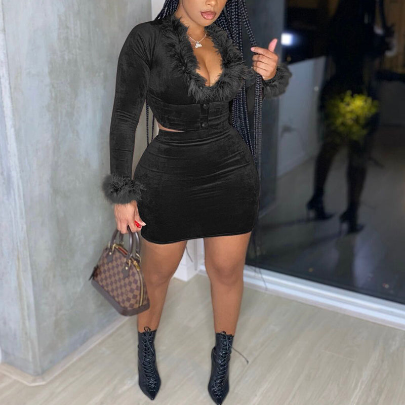 Sexy Plush Suit for Women - Soft & Comfortable Velvet Jumpsuit for Date Night, Party, or Lounge Wear - Plus Size Options Available