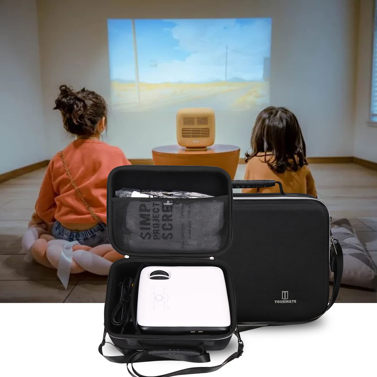 HAPPRUN Projector Hard Storage Case - Durable Travel Case for Native 1080P Bluetooth Projector | Protective Carrying Case for Home Theater, Outdoor Movies & Business Presentations