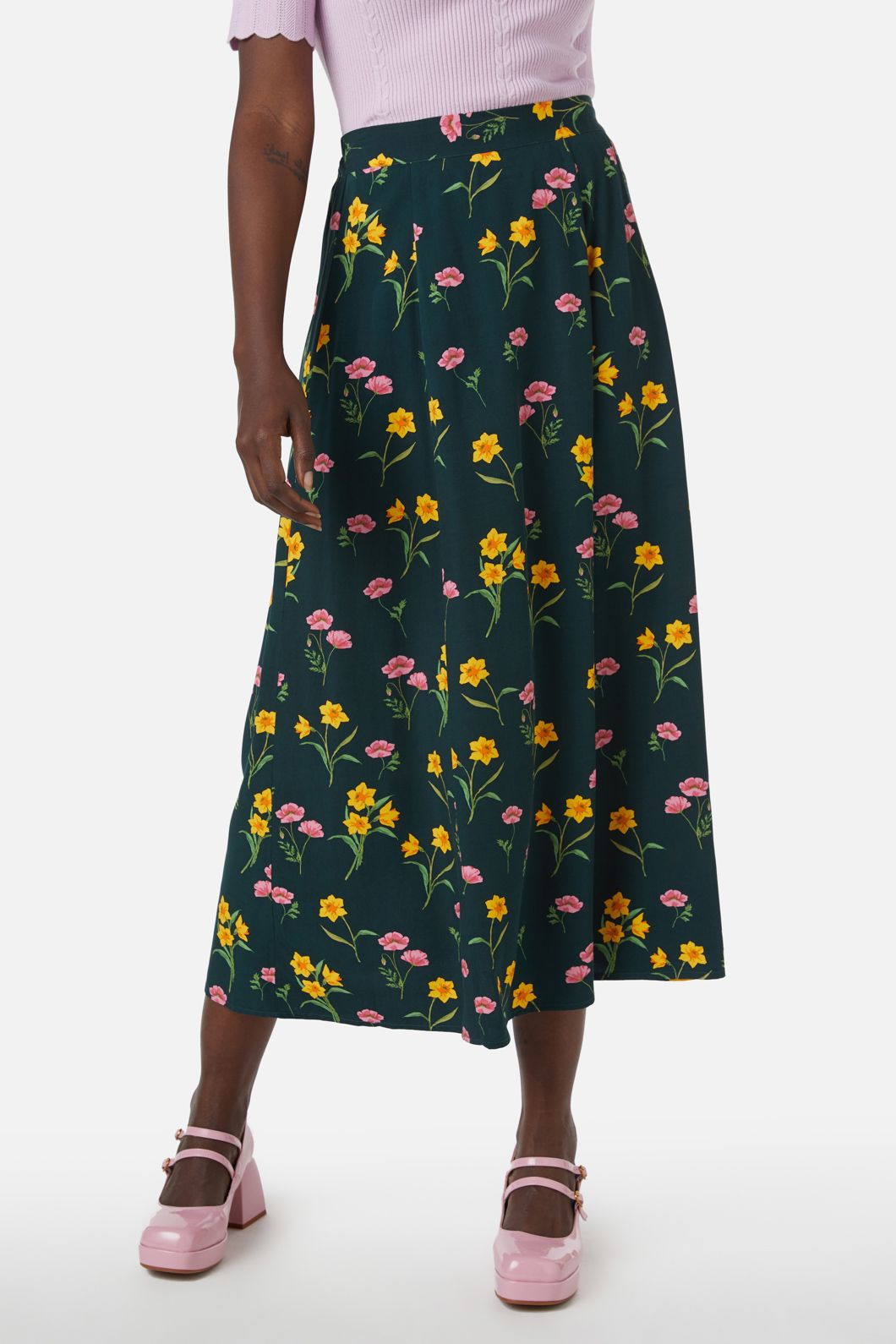 Jacinta Skirt - Women's Flowy Midi Skirt with Pockets | Perfect for Summer, Beach, and Casual Outfits
