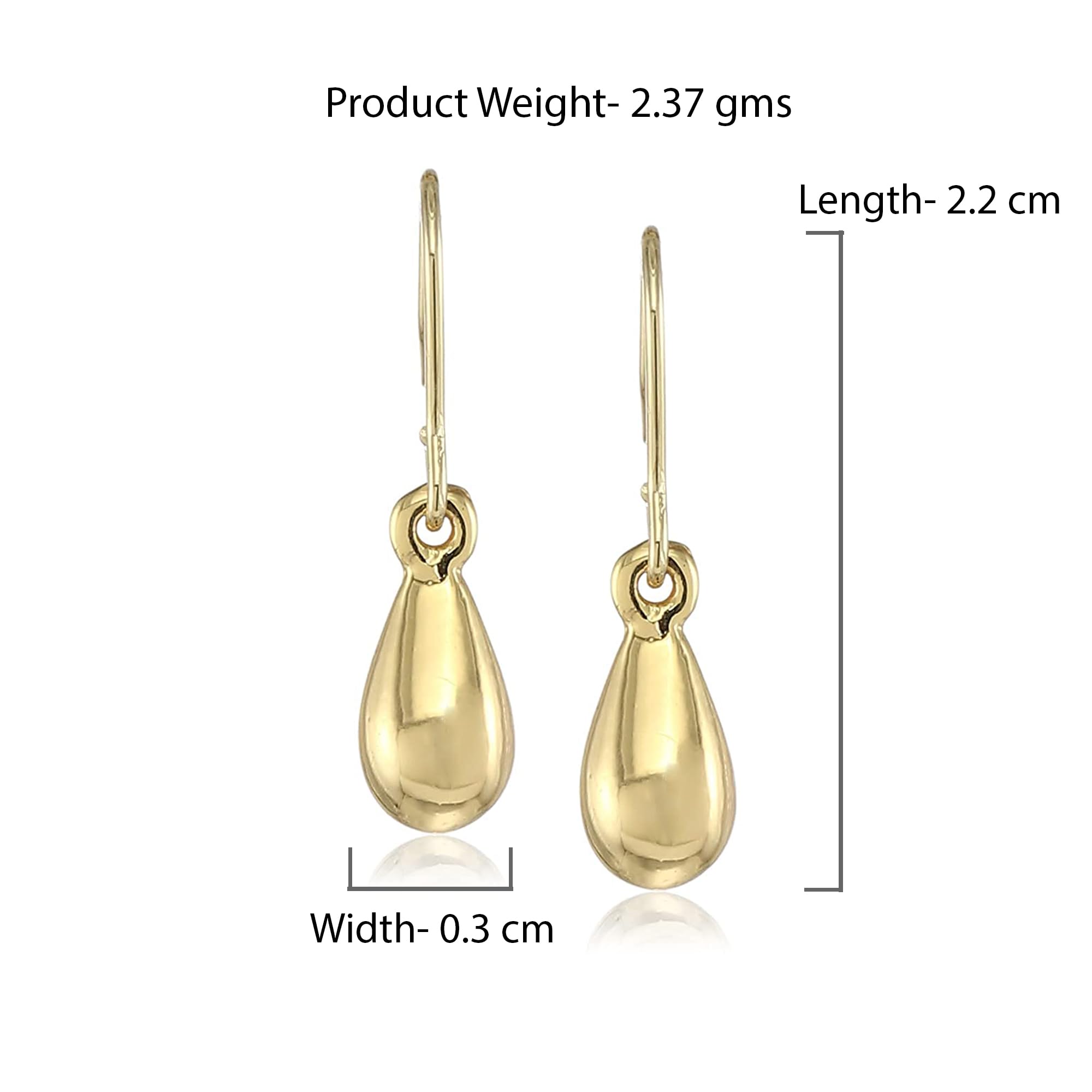 Trendy Gold Plated Fish Hook Earrings for Women - Elegant Designer Jewelry Gift for Girls & Ladies | Perfect for Parties, Weddings & Everyday Wear