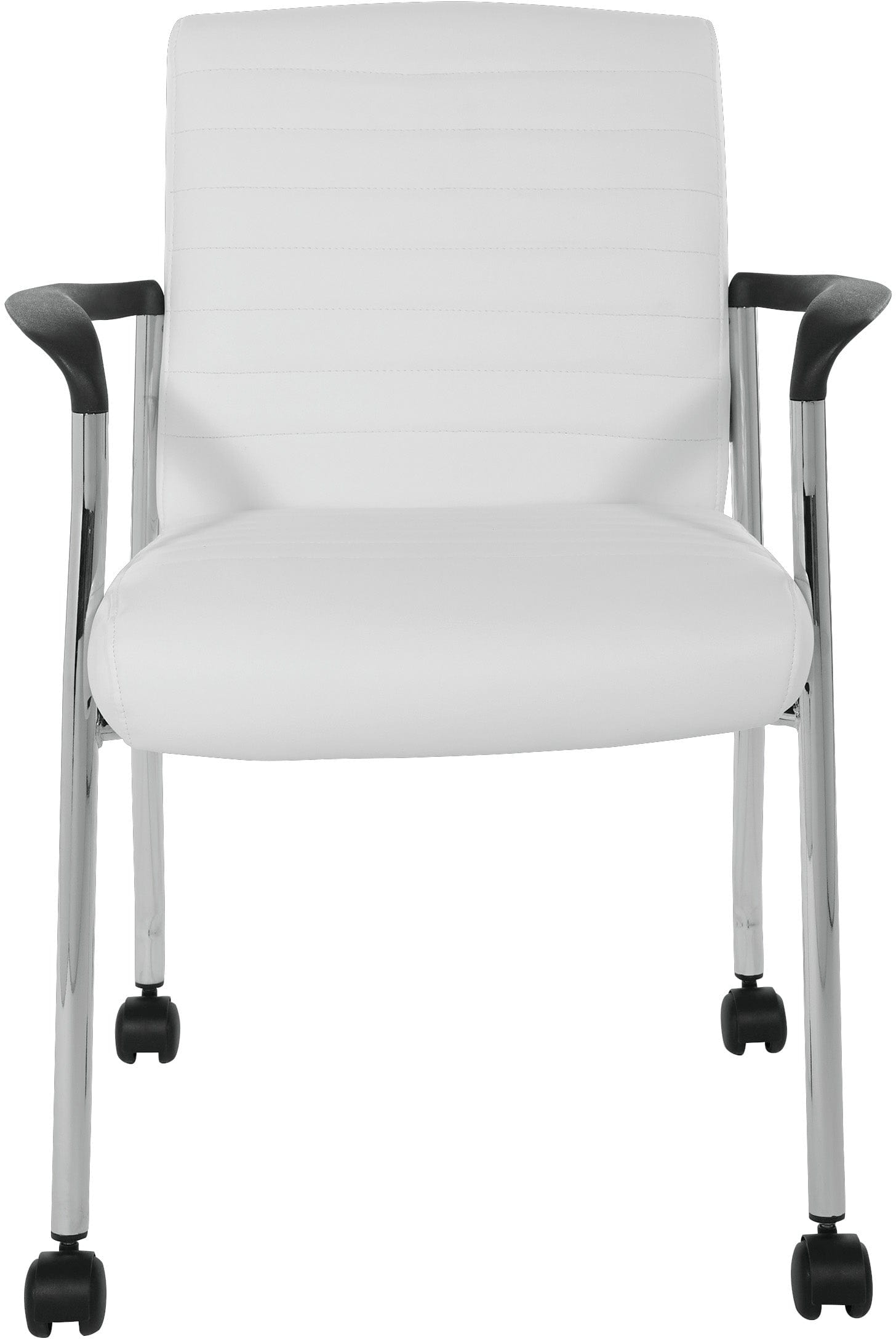 Office Star Guest Chair with Casters [FL38640] - Ergonomic Rolling Visitor Chair for Home Office, Conference Room & Reception Area
