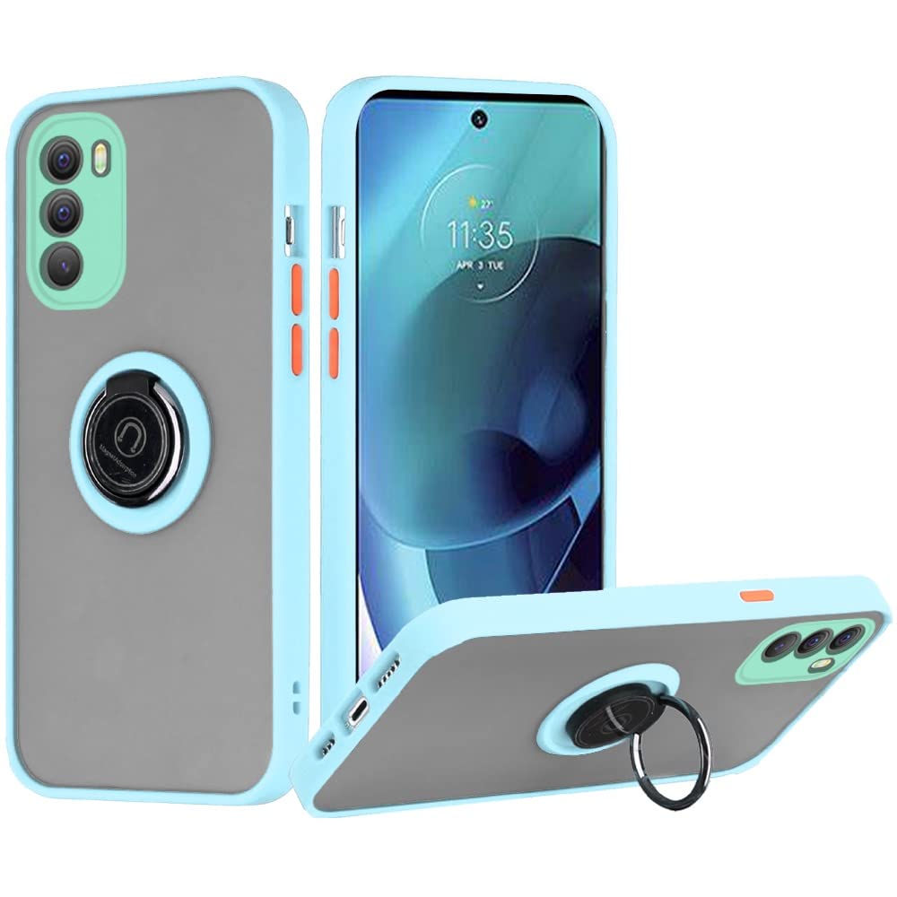 Magnetic Ringstand Case Cover for Motorola Moto G Stylus 2022 - Teal Blue | Shockproof Protective Phone Case with Kickstand | Perfect for Work, Travel & Everyday Use