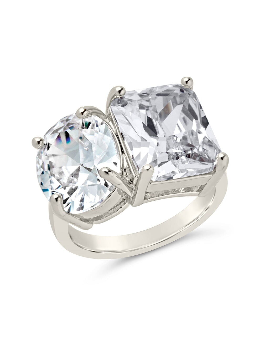 Elegant Marla CZ Toi et Moi Necklace & Cocktail Ring Set - Sterling Silver Bridal Jewelry for Women | Perfect for Weddings, Anniversaries & Special Occasions