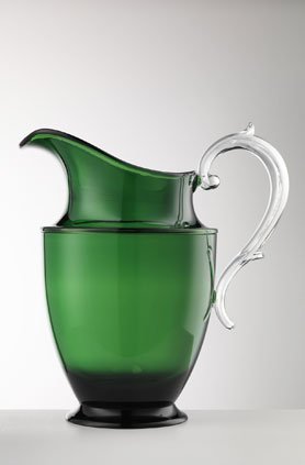 Premium Mario Luca Giusti Federica Green Pitcher - Elegant Glass Water Pitcher for Home, Kitchen & Outdoor Entertaining
