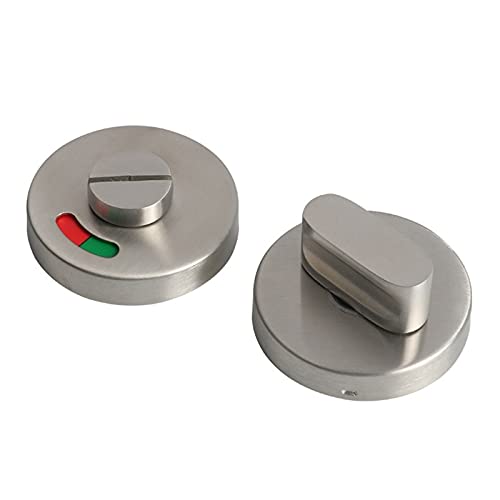 Stainless Steel Toilet Door Lock Set - WC Bathroom Privacy Latch Handle with Indicator Knob for Cabinet & Pull Knot Hardware Accessories (Warm Light) - Perfect for Home, Office & Public Restroom Security