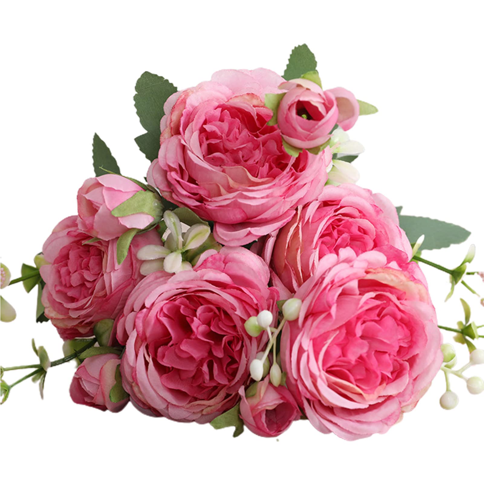 Angel3292 5-Head Artificial Silk Rose Bouquet - Waterproof Faux Flowers for Home Decor, Wedding Centerpieces & Party Arrangements - Elegant Fake Roses for Table Decorations, Gift Giving & Romantic Events