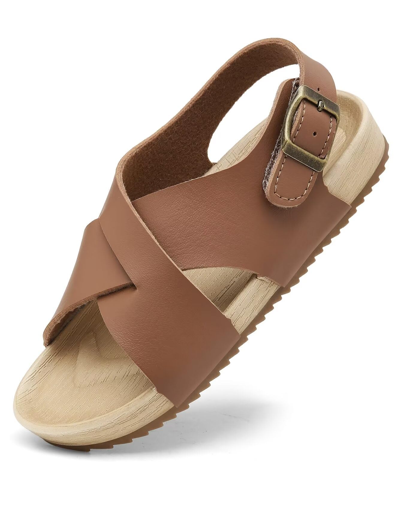 Cubufly Kids Sandals - Adjustable Cross Strap Open Toe Sandals for Boys & Girls | Summer Beach, Pool, Playground Shoes | Toddler to Big Kid Sizes (1-7 Years) | Indoor & Outdoor Comfortable Footwear