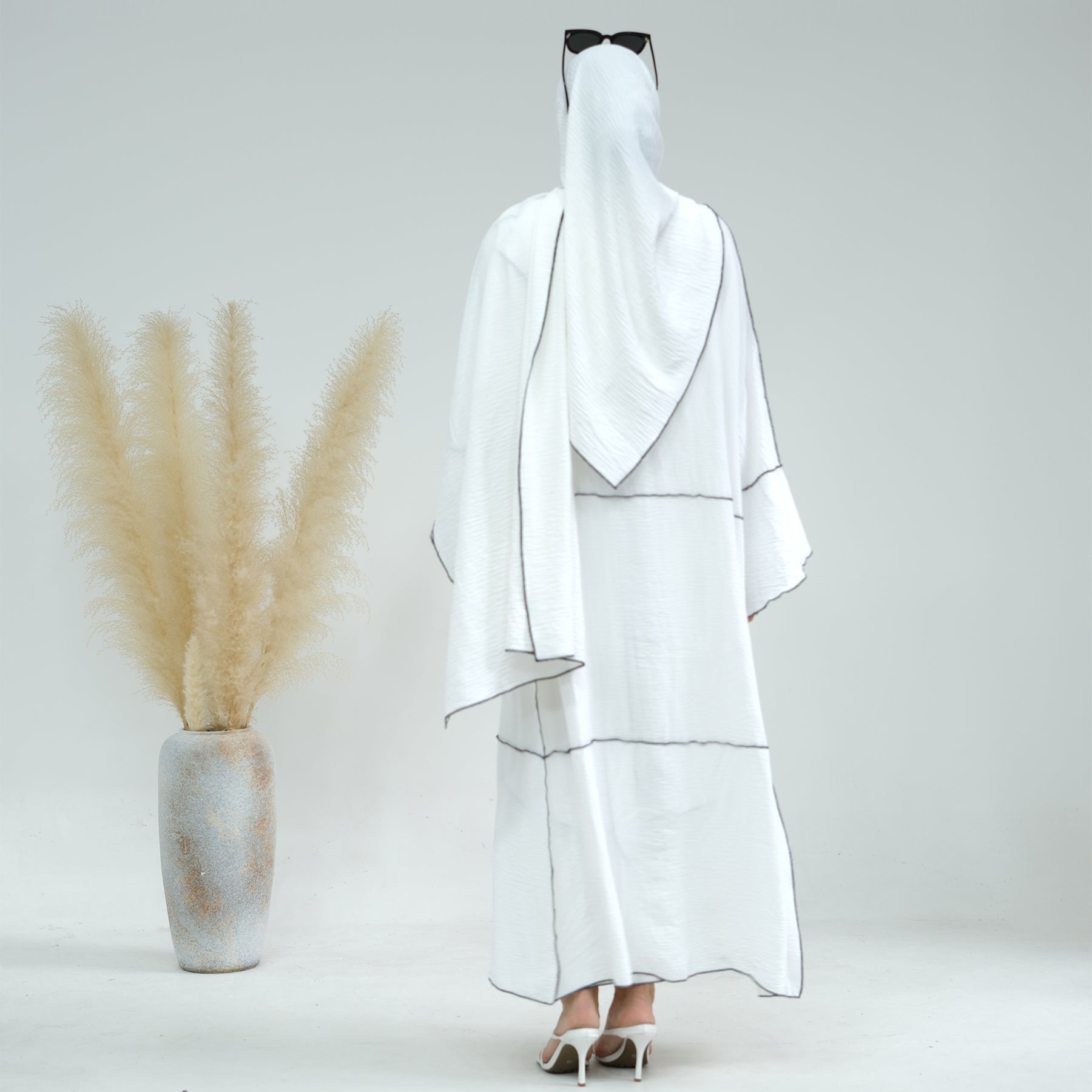 Nadia 4-Piece Abaya Set in White | Modest Islamic Prayer Dress for Women | Perfect for Eid, Ramadan & Mosque