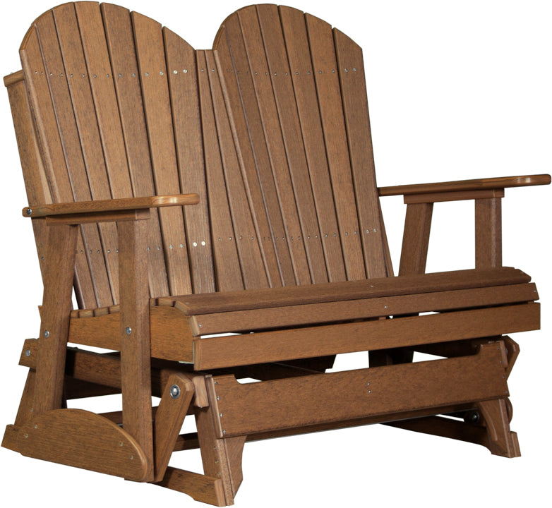 LuxCraft 4-Foot Adirondack Glider Chair - Outdoor Patio Swing for Garden, Porch & Backyard Relaxation