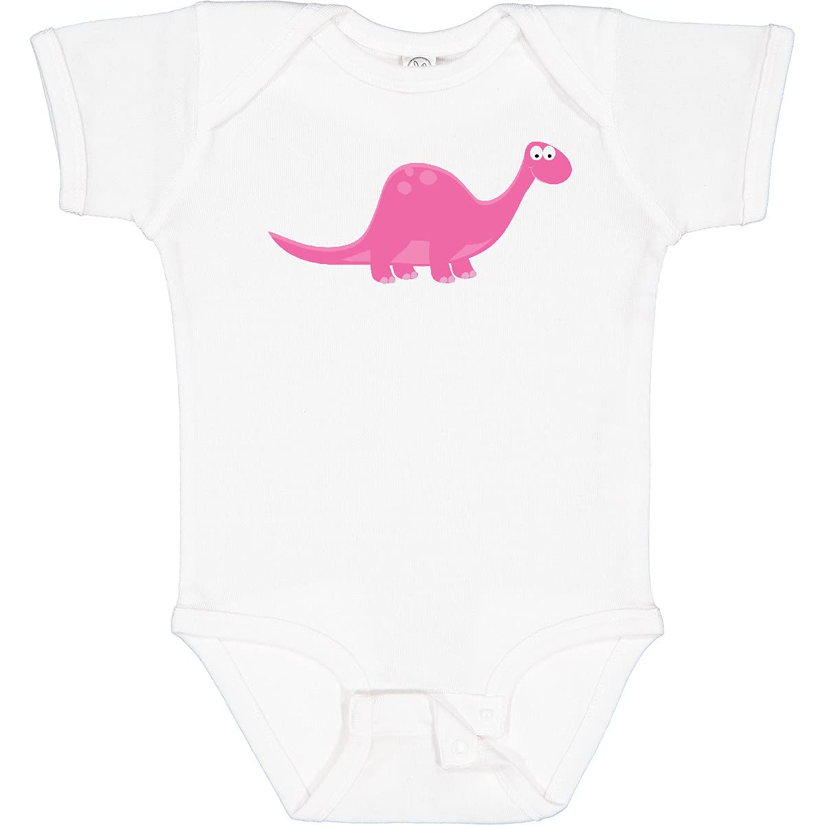 Inktastic Pink Dinosaur Baby Bodysuit - Cute Dino Print Onesie for Newborns & Infants | Soft Cotton Romper for Playtime, Daycare & Photo Shoots