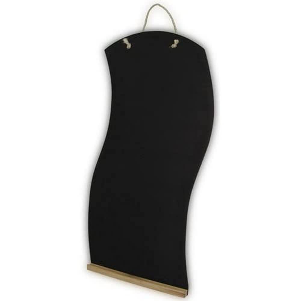 Black Wavy Chalkboard Memo Board with Chalk Shelf - Perfect for Kitchen, Office, or Classroom Organization & Decoration
