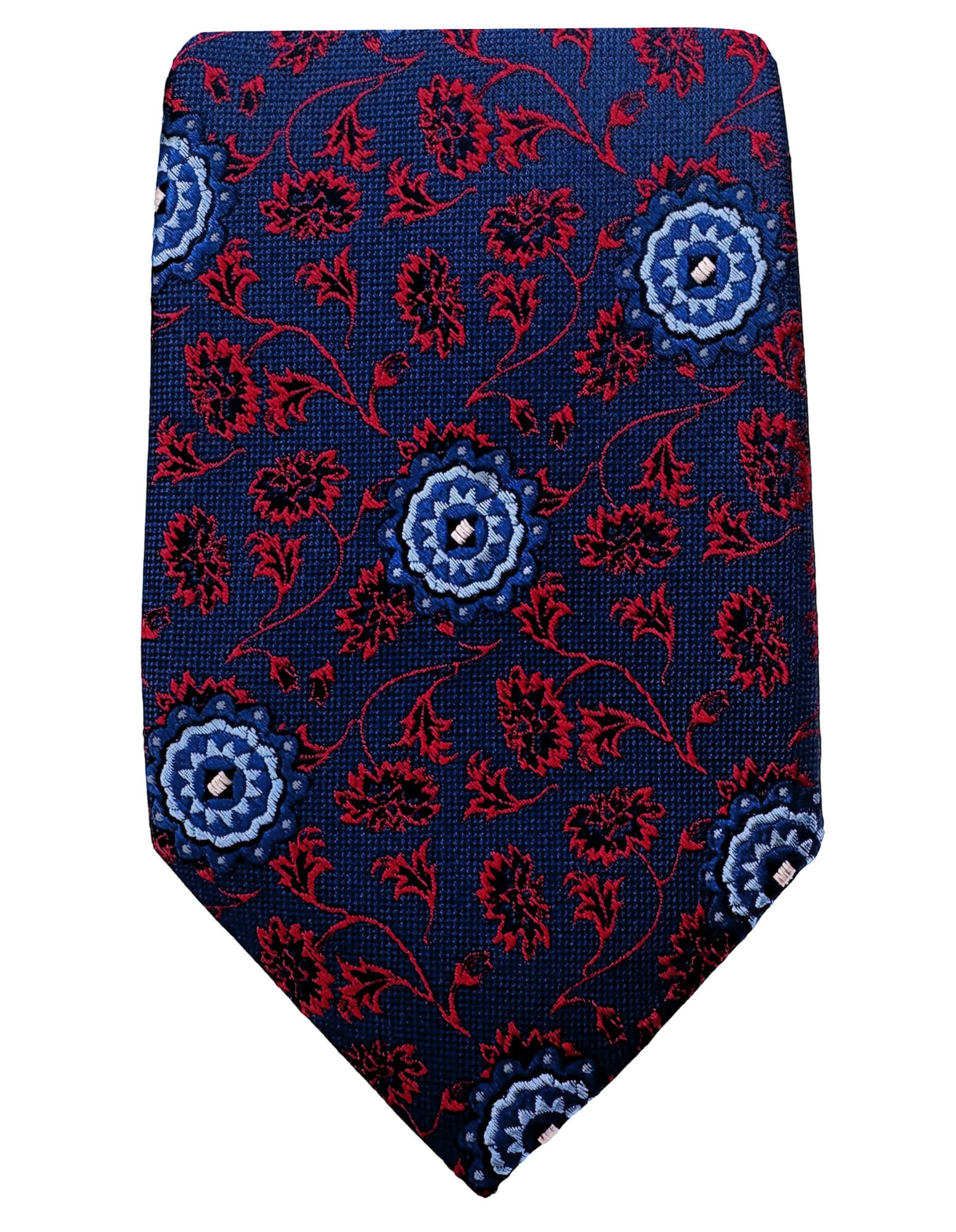 Roland Patterned Tie for Men - Classic Red Silk Necktie - Perfect for Weddings, Business Meetings & Formal Events