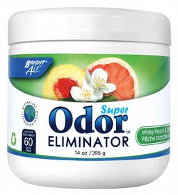 Bright Air Surface & Air Deodorant Gel - 14 oz Jar, White Peach & Citrus Scent, Pack of 6 (BRI 900133) - Eliminates Odors in Homes, Offices, Bathrooms & Cars