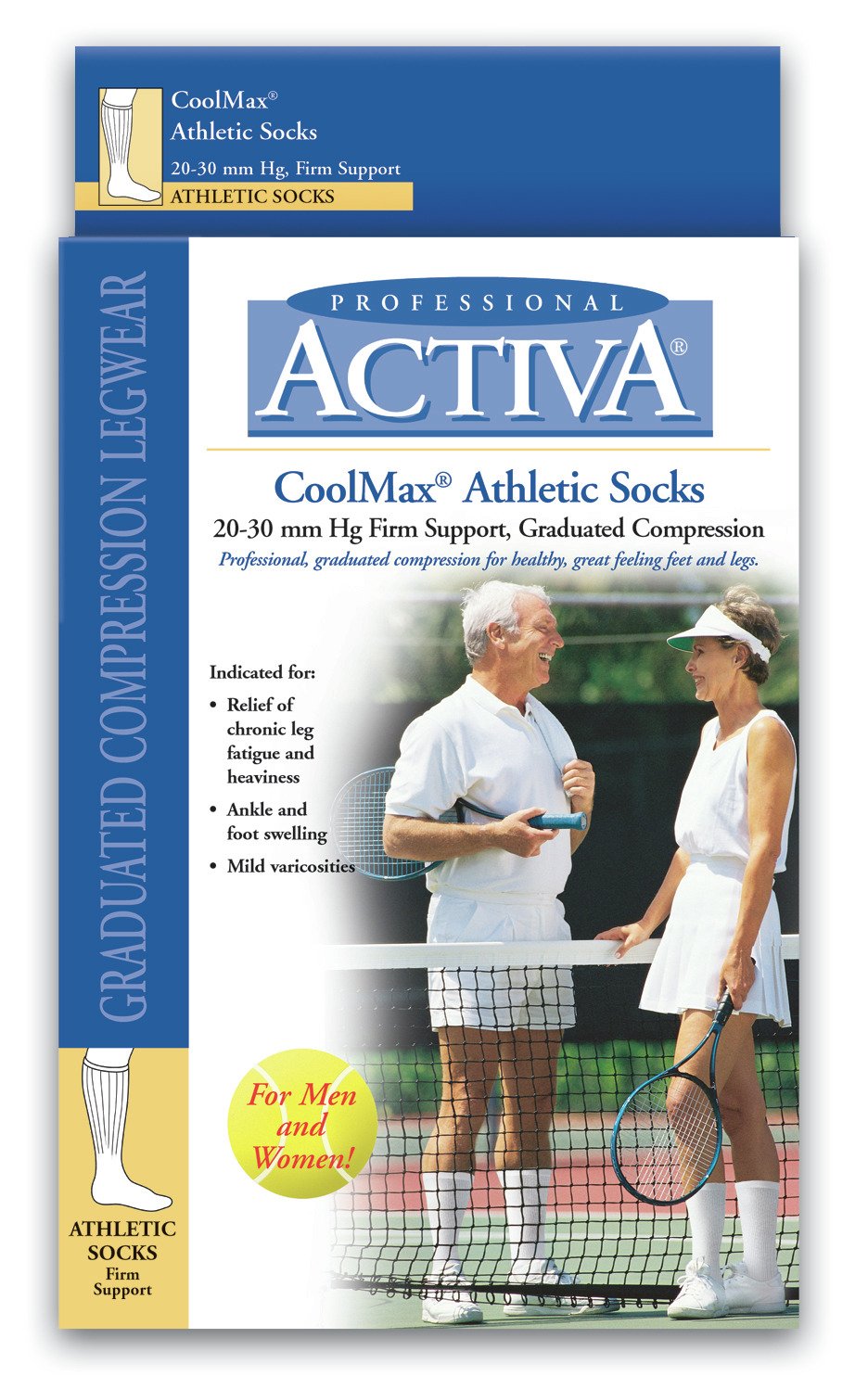Activa Coolmax Athletic Over The Calf Socks - Moisture Wicking, Breathable White Socks for Men & Women (Large) - Perfect for Running, Hiking & Sports Performance