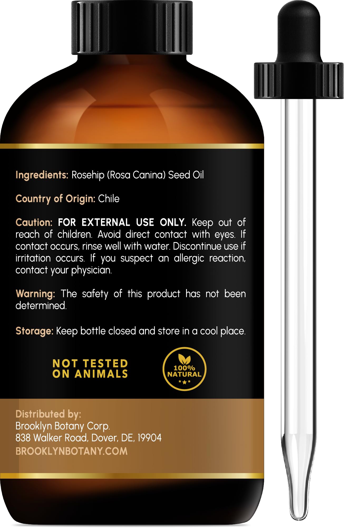 100% Pure Natural Rosehip Seed Oil for Face, Skin & Hair - Cold Pressed Carrier Oil for Essential Oils, Aromatherapy, Massage & Body Care - 4 Fl Oz - Perfect for Dry Skin Treatment, Anti-Aging & Hair Growth