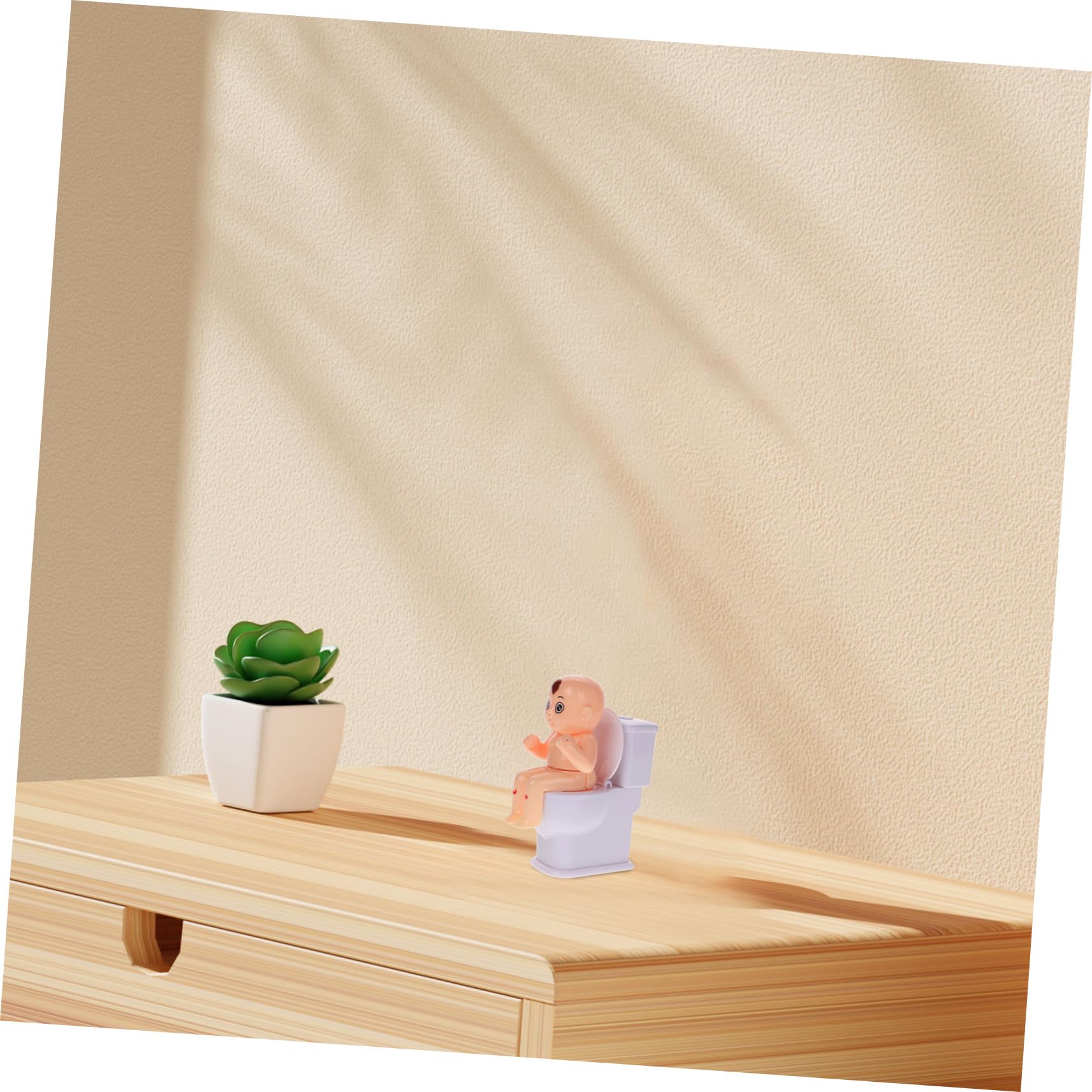 Funny Toilet Doll Toy - Water Spray & Squirting Prank Toy - White Plastic Bathroom Prank Gadget for Parties & Practical Jokes