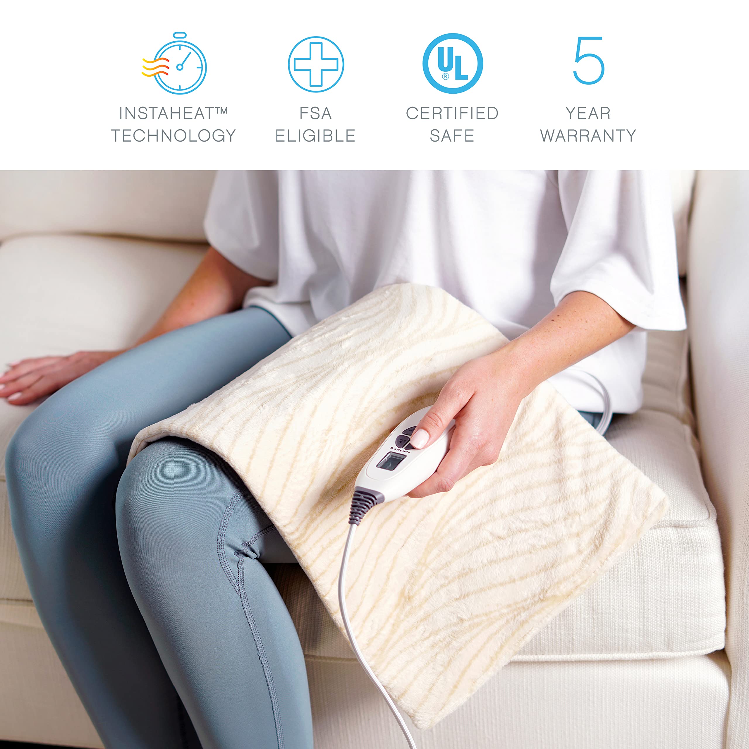 PureRelief Luxe Micromink Electric Heating Pad 12