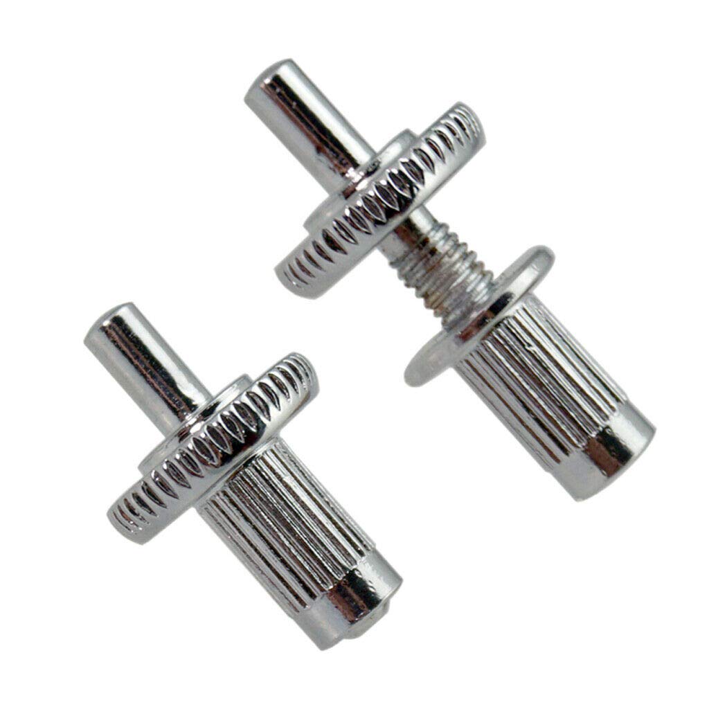 2-Piece Silver Guitar Bridge Studs & Locking Posts for Les Paul Electric Guitar - Premium Replacement Parts for Enhanced Tuning Stability & Sustain