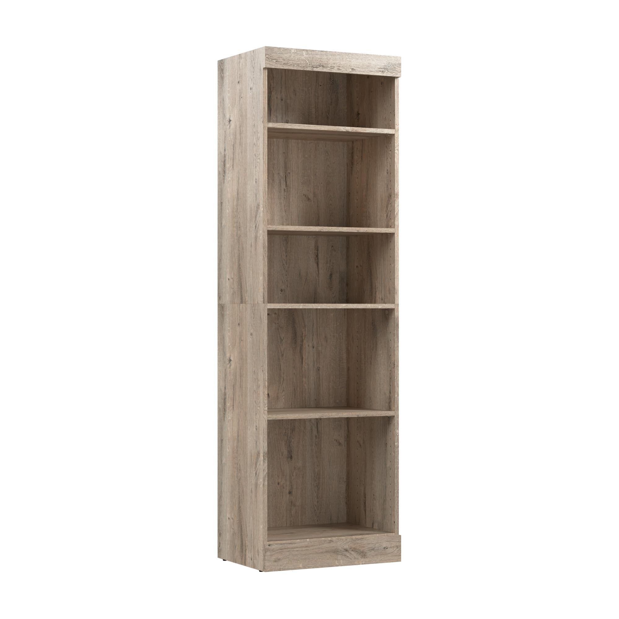 Bestar 25-inch Closet Organizer System - Walk-in Closet Storage Solution for Bedroom, Entryway & Pur Collection | Modern Rustic Brown Design | Perfect for Small Spaces & Home Organization