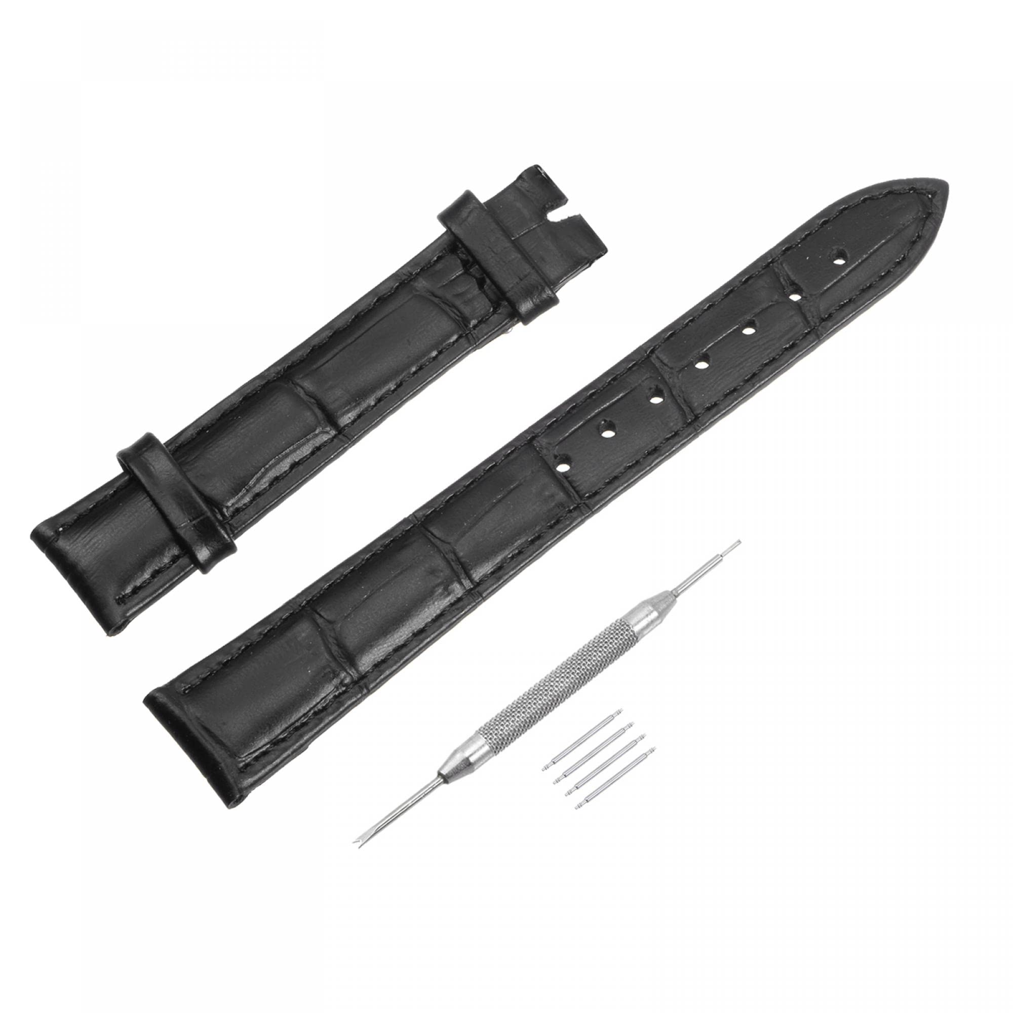 Premium Genuine Leather Watch Band with Embossed Design - Includes Bar Tool (No Buckle) | Replacement Strap for Smartwatches & Classic Timepieces | Perfect for Business, Casual & Formal Occasions