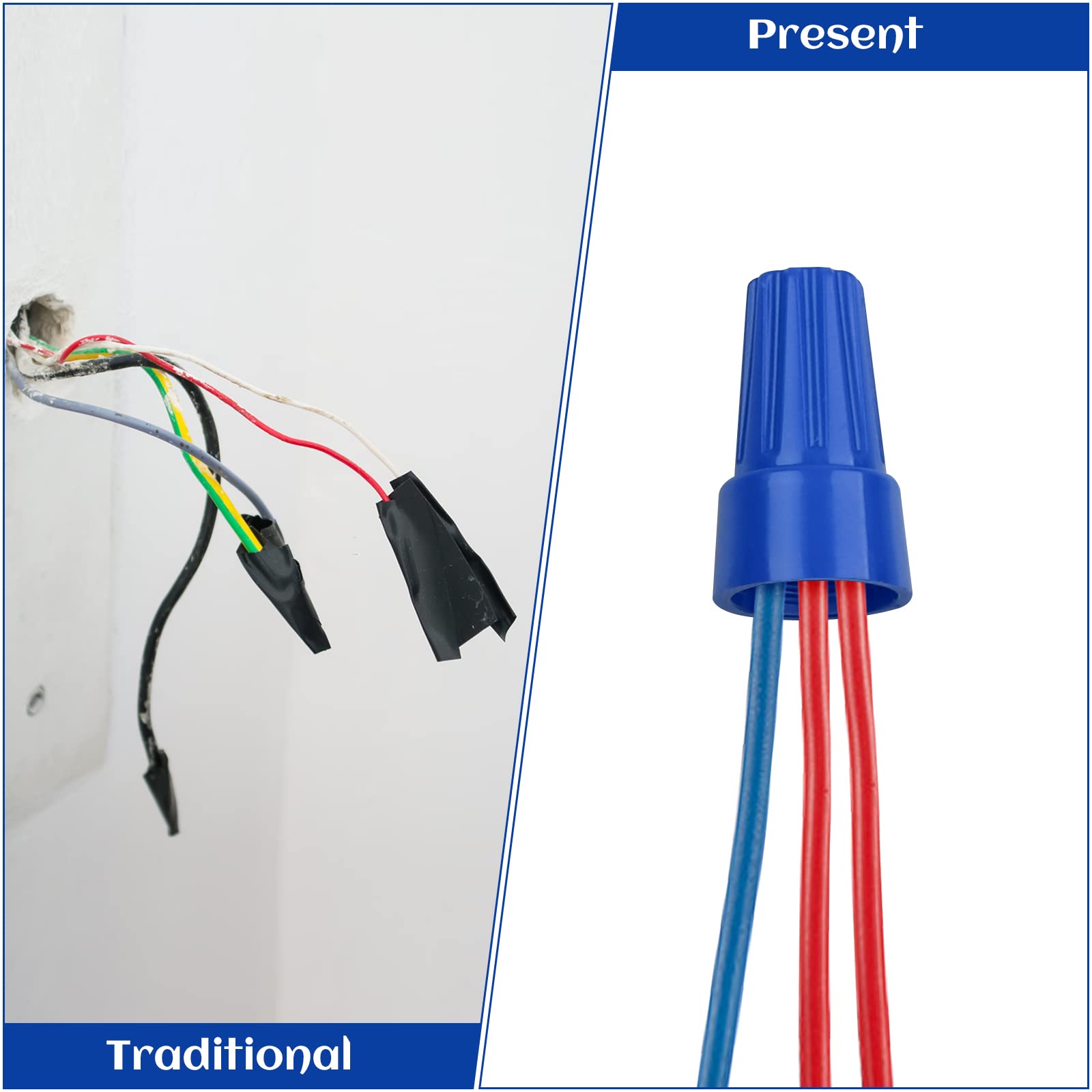 180 PCS Spring-Loaded Wire Connectors - Color-Coded Insulated Twist-On Electrical Wire Caps for Quick & Secure Connections - Ideal for DIY Home Wiring, Electrical Repairs & Automotive Projects