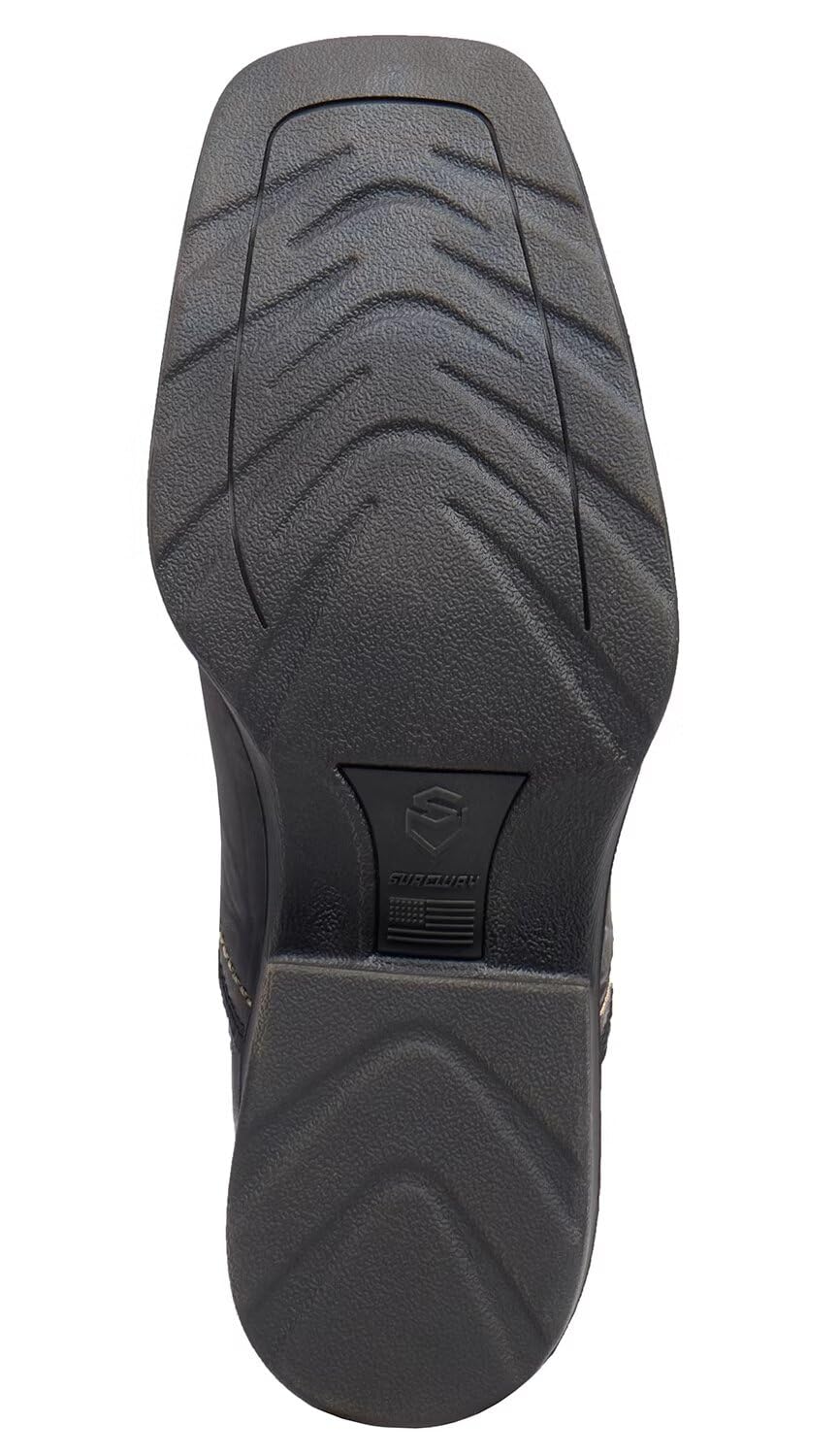 SUREWAY Men's Western Chelsea Cowboy Boots Square Toe - Casual Work Dress Ankle Boots for Men | Durable Comfortable Retro Classic Short Boots for All Weather | Perfect for Country Music Festivals, Rodeos & Western Style Outfits