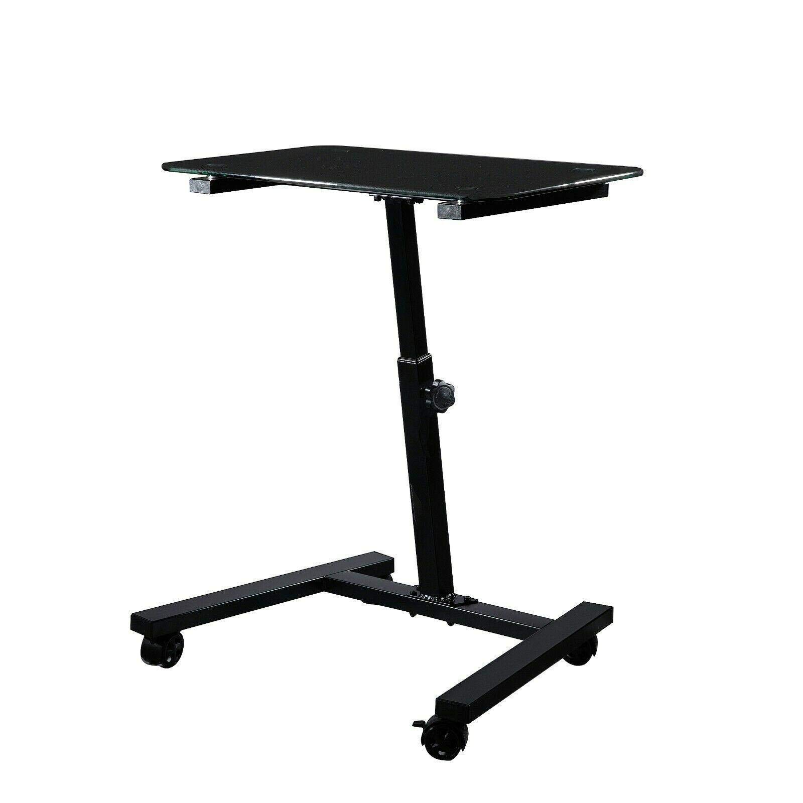 Mobile Laptop Computer Desk - Height-Adjustable Gaming & Office Desk with Organizer, Standing Desk & Laptop Stand Accessories for Small Spaces, Perfect for Home, Office, and Gaming Setups