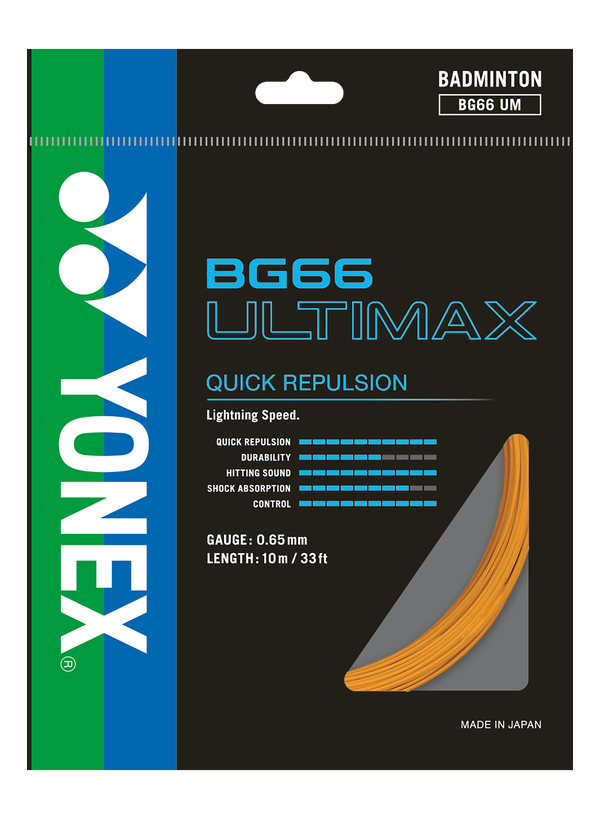 Yonex BG 66 Ultimax Badminton String Set (10m) - High Performance Badminton Racket String for Professional & Recreational Players - Perfect for Tournaments & Training Sessions