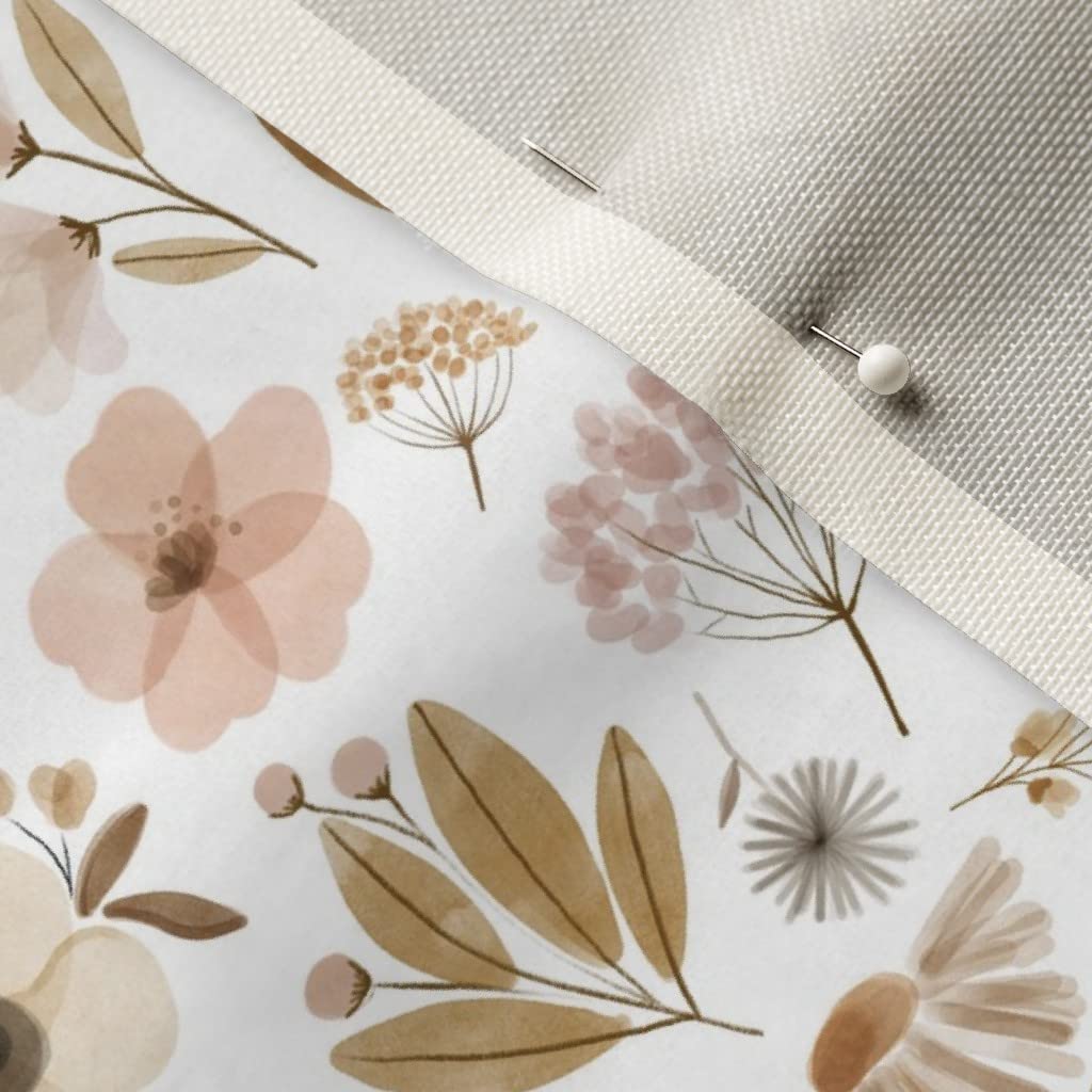 Premium Spoonflower Upholstery Velvet Fabric - Floral Garden with Butterflies & Bees Print for Home Decor, Apparel & DIY Projects | Fat Quarter, Spring Nature Design | Perfect for Curtains, Pillows & Clothing