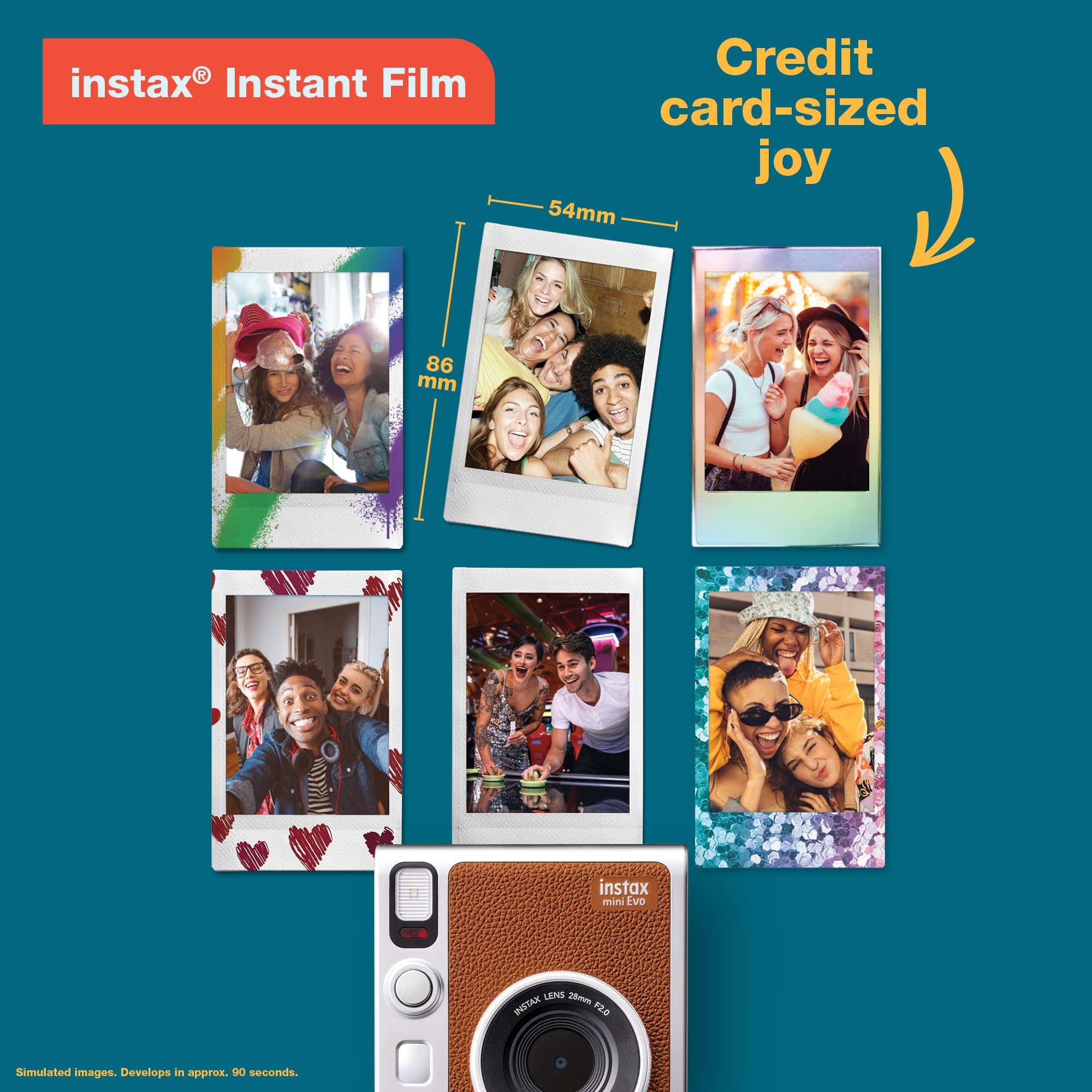 Fujifilm Instax Mini EVO Instant Hybrid Camera (Brown) with Leather Case - Perfect for Travel, Parties & Instant Photo Printing