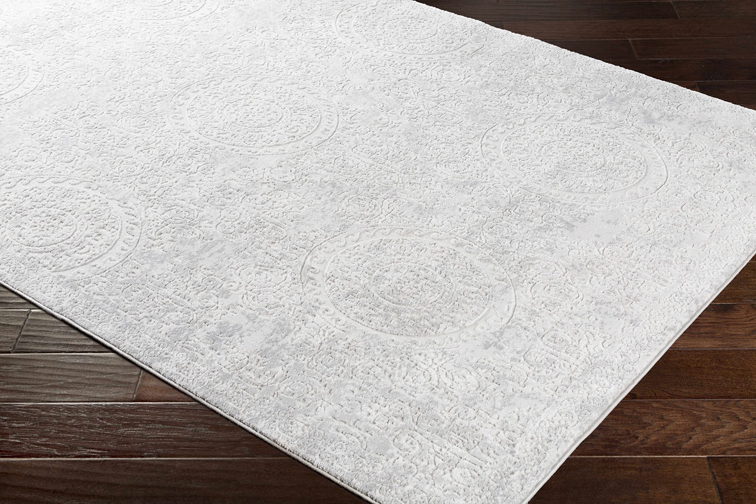 Frankston Traditional Gray Ivory 10' x 14' Area Rug for Living Room & Bedroom - Soft Modern Home Decor - Perfect for Cozy Spaces, Family Gatherings & Stylish Interior Design