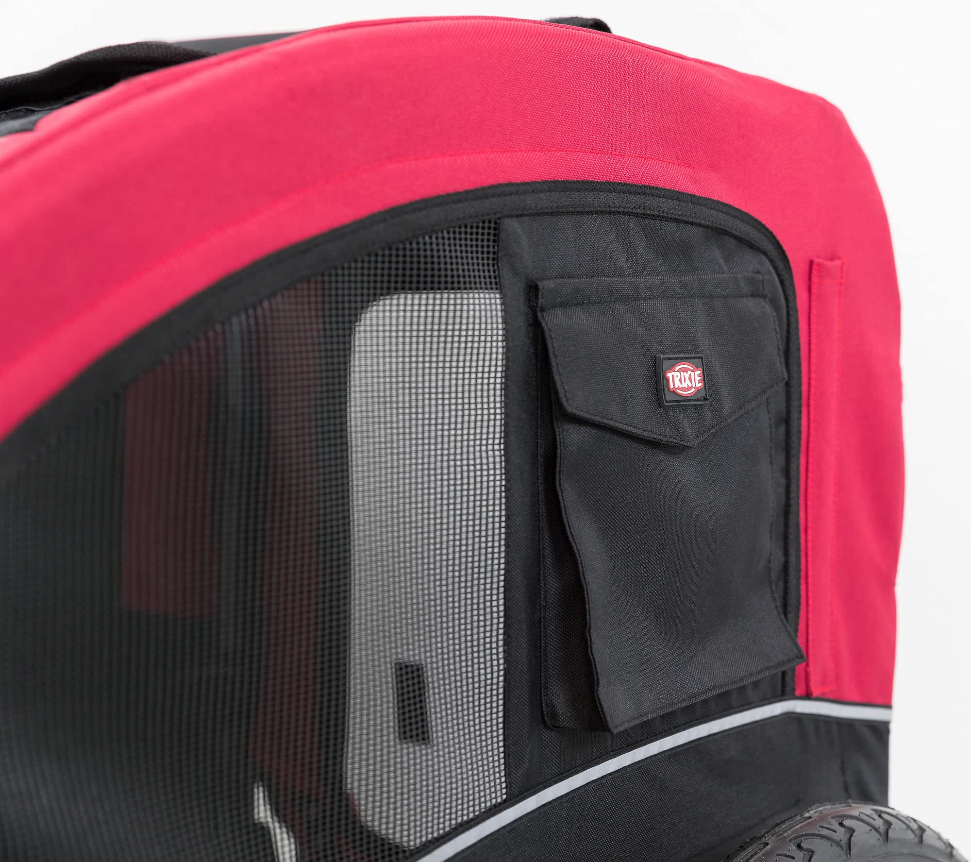 TRIXIE Convertible Dog Bike Trailer & Pet Stroller for Small to Medium Dogs up to 48 lbs - Lightweight, Quick Setup, Foldable Design - Perfect for Cycling, Jogging & Outdoor Adventures (Red)
