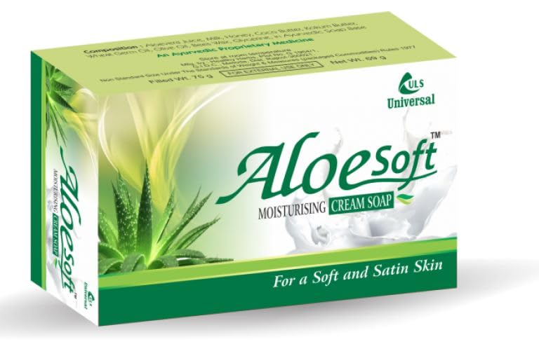 Aloesoft Cream Soap - Pack of 4 | Moisturizing Aloe Vera Body Wash for Dry & Sensitive Skin | Gentle Cleansing for Face, Hands & Body | Perfect for Daily Shower & Skincare Routine
