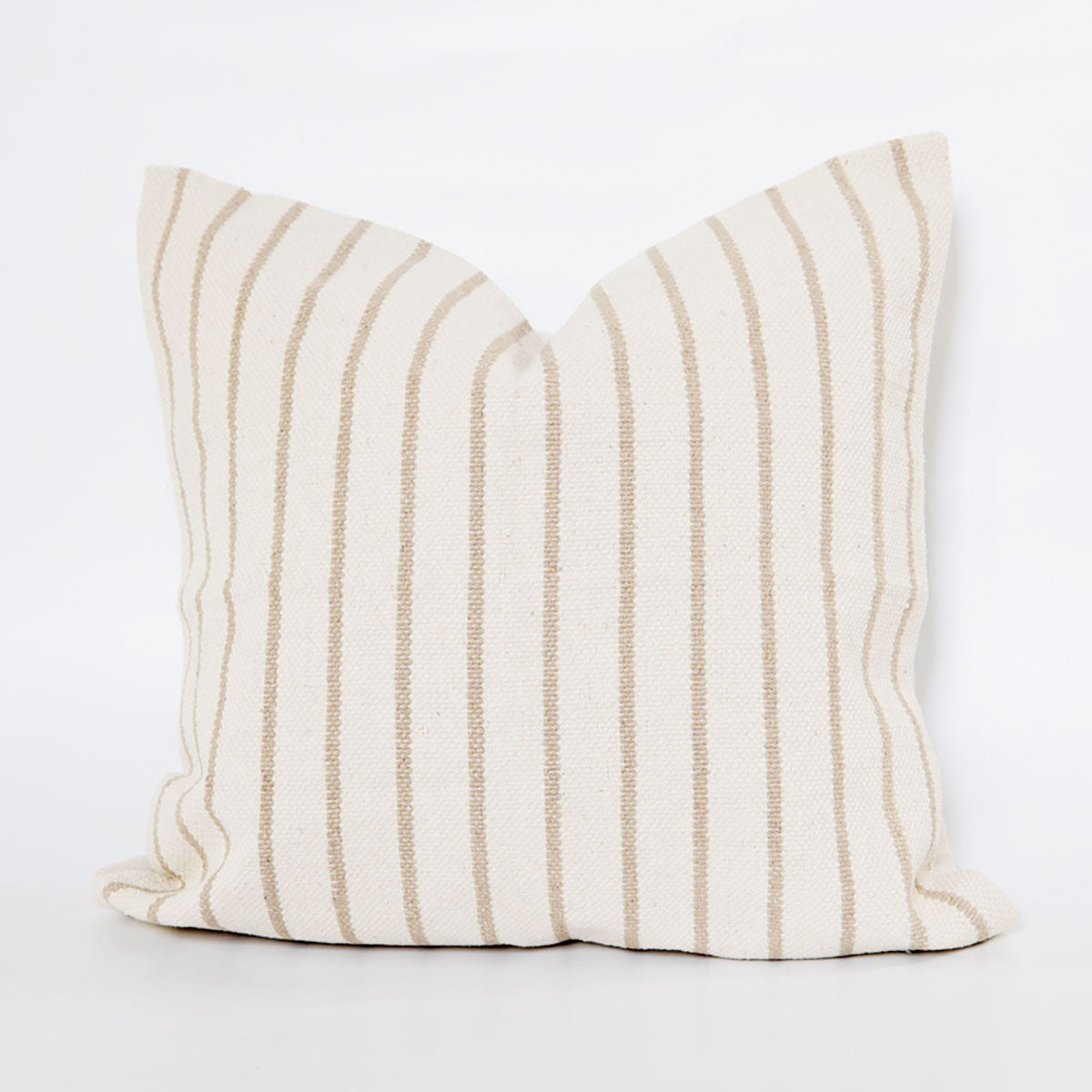 Signature Woven Natural Pinstripe Pillow Cover - Elegant Home Decor for Living Room, Bedroom & Sofa