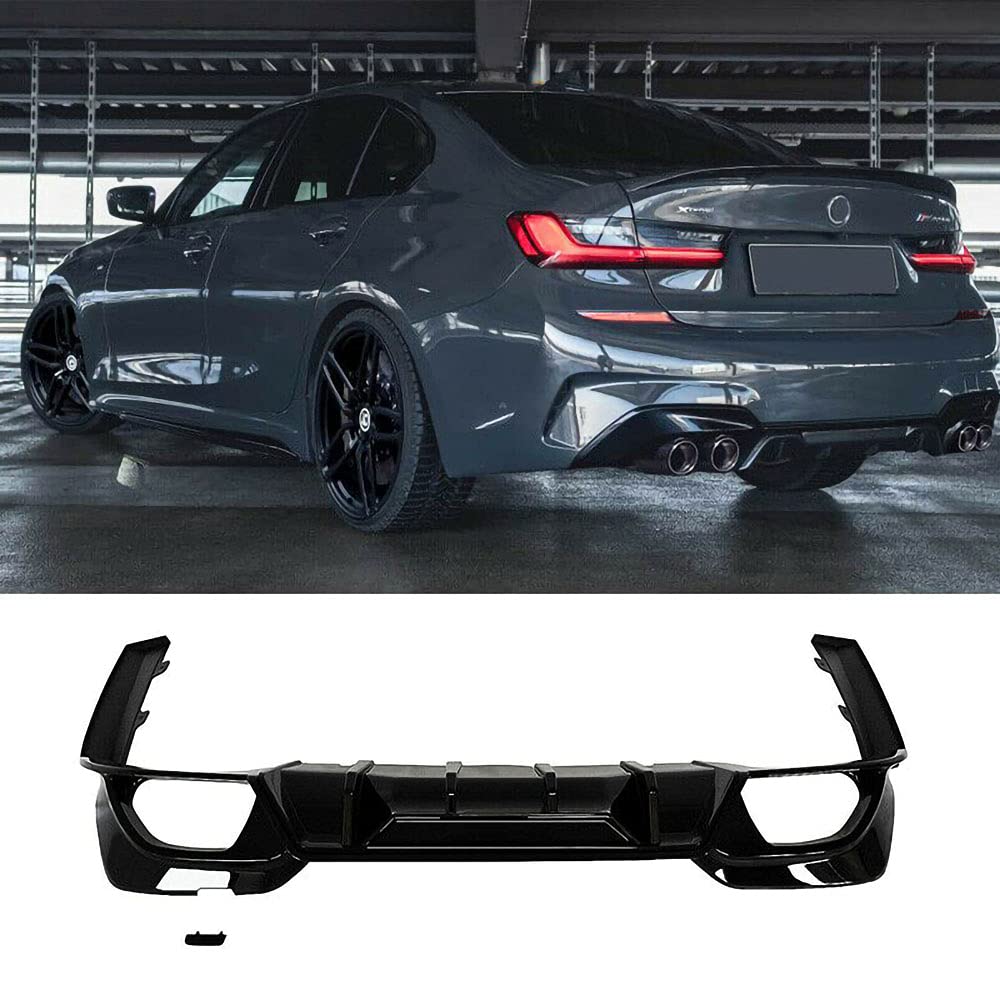 NINTE Rear Diffuser for 2019-2022 BMW 3 Series G20 M Sport Bumper - Matte Black Painted Lower Splitter Lip | Perfect for Car Enthusiasts & Performance Upgrades