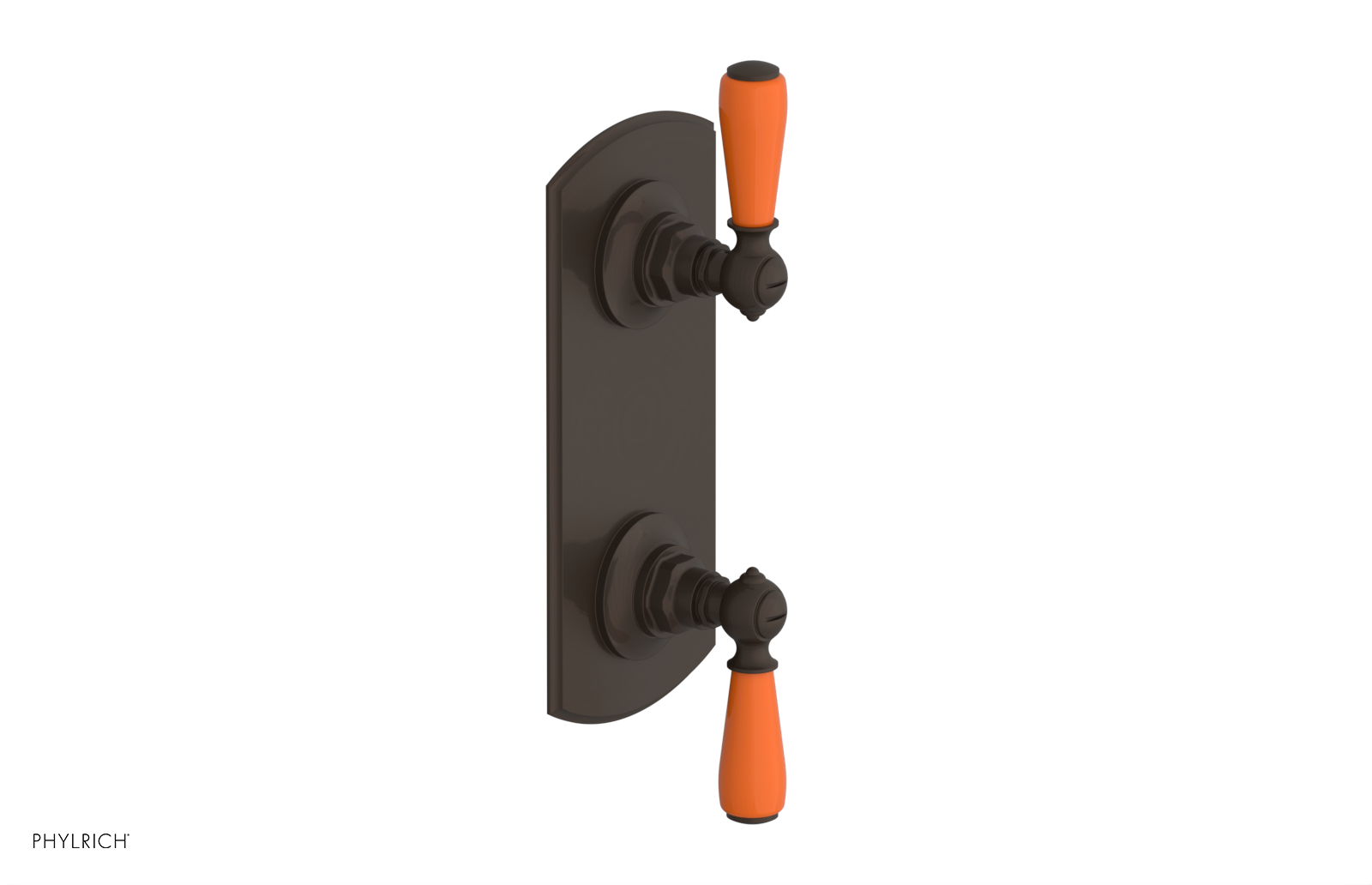 Jamestown Thermostatic Shower Valve with Volume Control & Diverter - Orange Accent Trim - Model 4738 - Perfect for Modern Bathroom Renovations & Spa-Like Shower Experiences