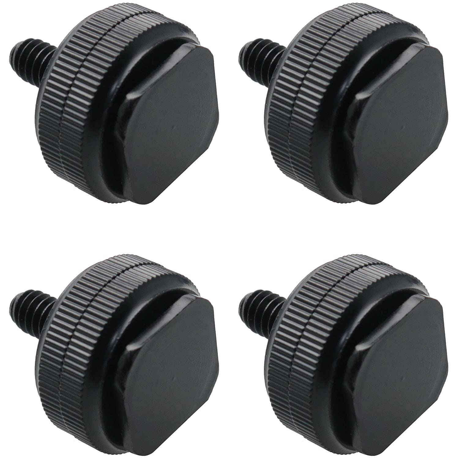 4pcs 1/4 Inch Hot Shoe Mount Adapter - Aluminum Alloy Tripod Screw Camera Flash Shoe Mount for DSLR/Mirrorless Cameras - Black - Perfect for Photography, Videography & Studio Lighting Setups