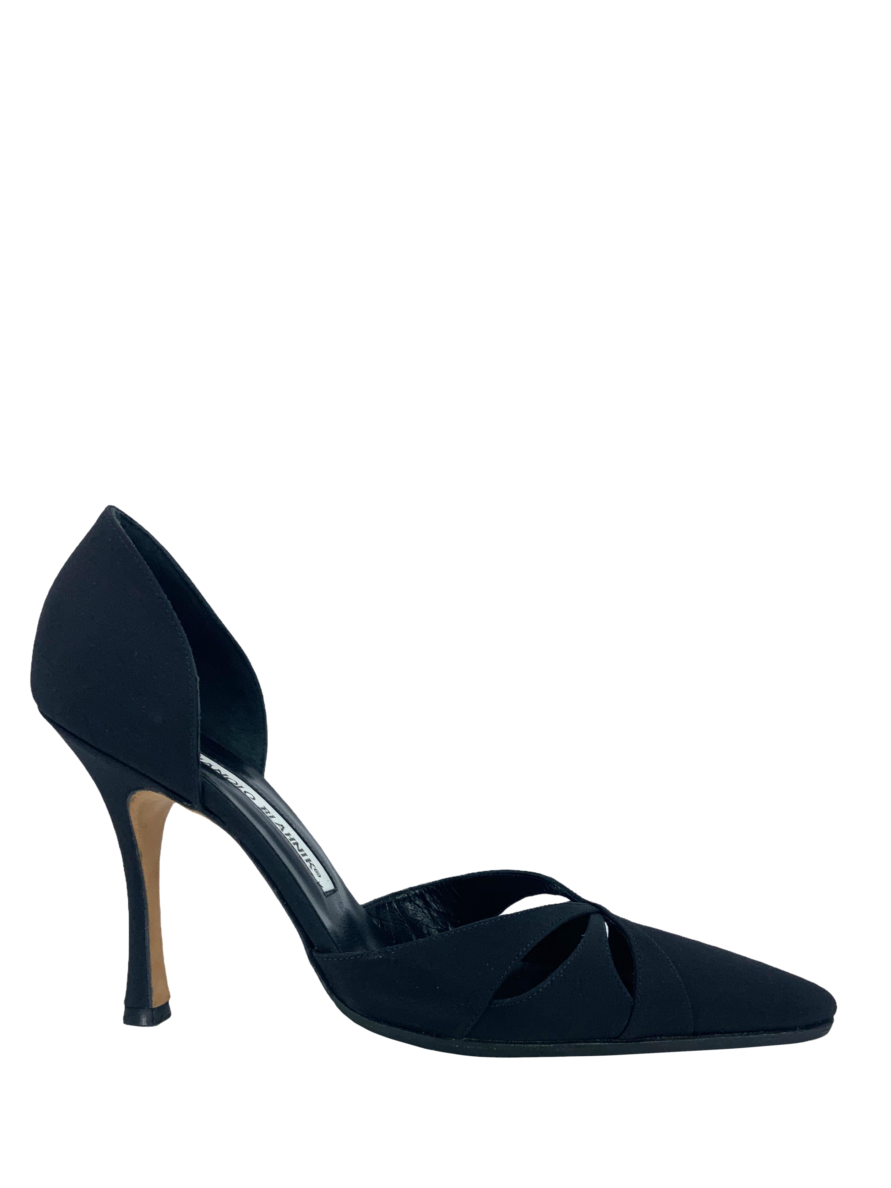 Manolo Blahnik Butterfly Silk Pumps Women's Size 5.5 - Elegant High Heel Shoes for Weddings, Parties & Special Occasions