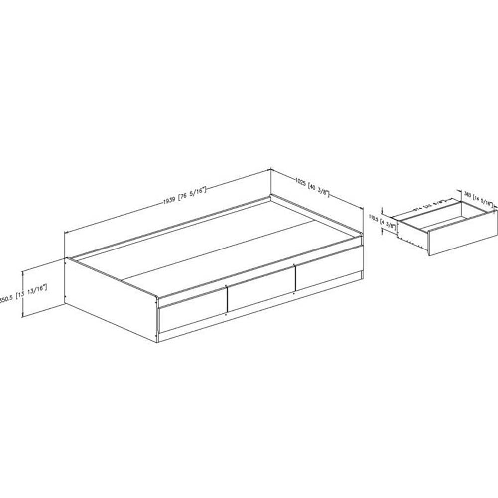 Rosebery Kids Rustic Wood Platform Bed with 3 Under-Bed Drawers - Full Size Wood Slat Support, No Box Spring Needed - Perfect for Kids' Bedrooms, Guest Rooms & Small Spaces