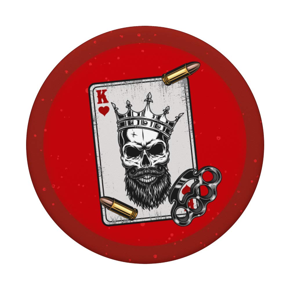 King Playing Card Poker Bullet Beard Gangster Gang Gift - Swappable PopGrip for Phone Stand & Grip | Perfect for Poker Nights, Gamer Gifts & Pop Culture Fans