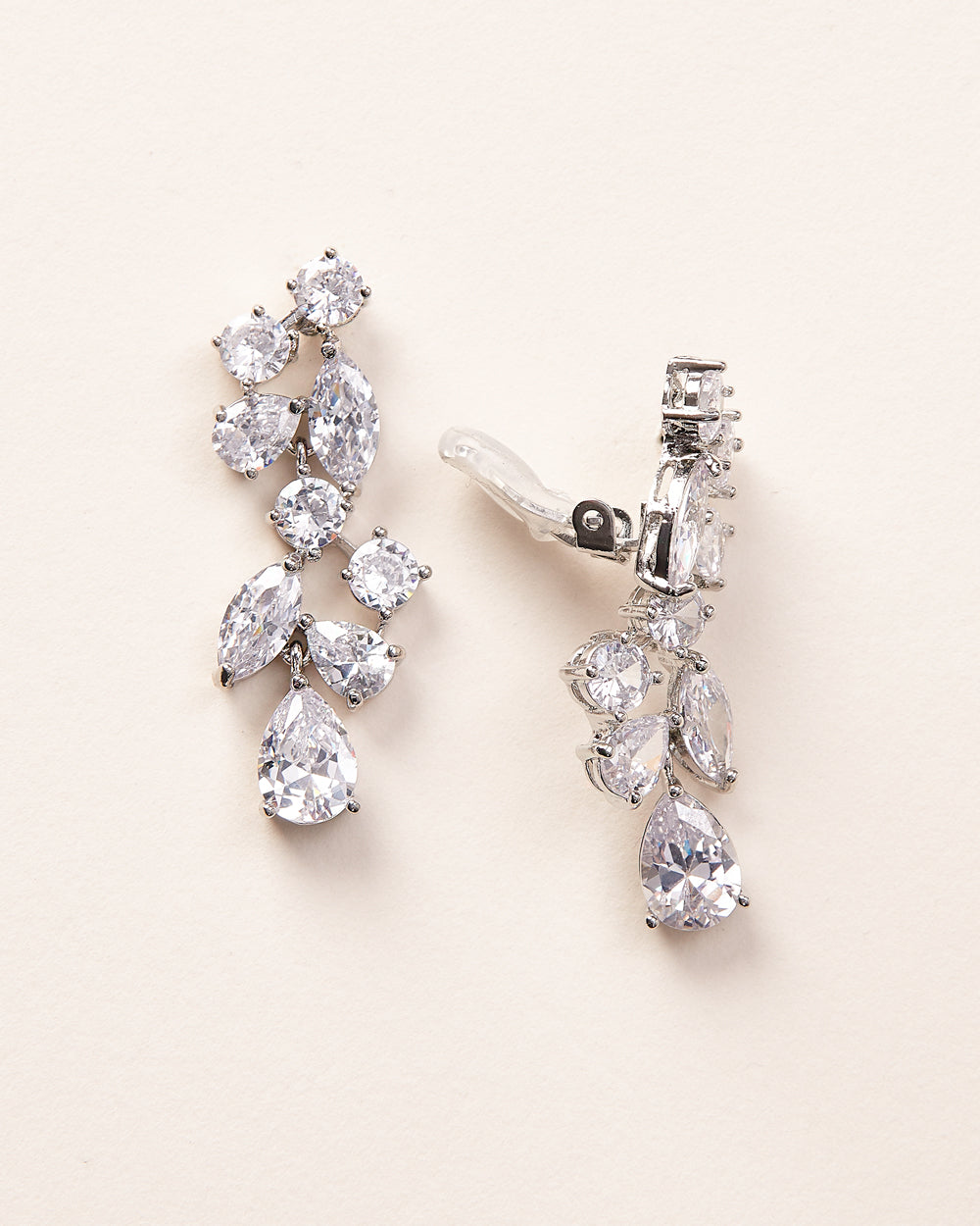 Elegant Scattered Vine CZ Stud Earrings for Women - Sparkling Cubic Zirconia Jewelry - Perfect for Weddings, Parties & Everyday Wear
